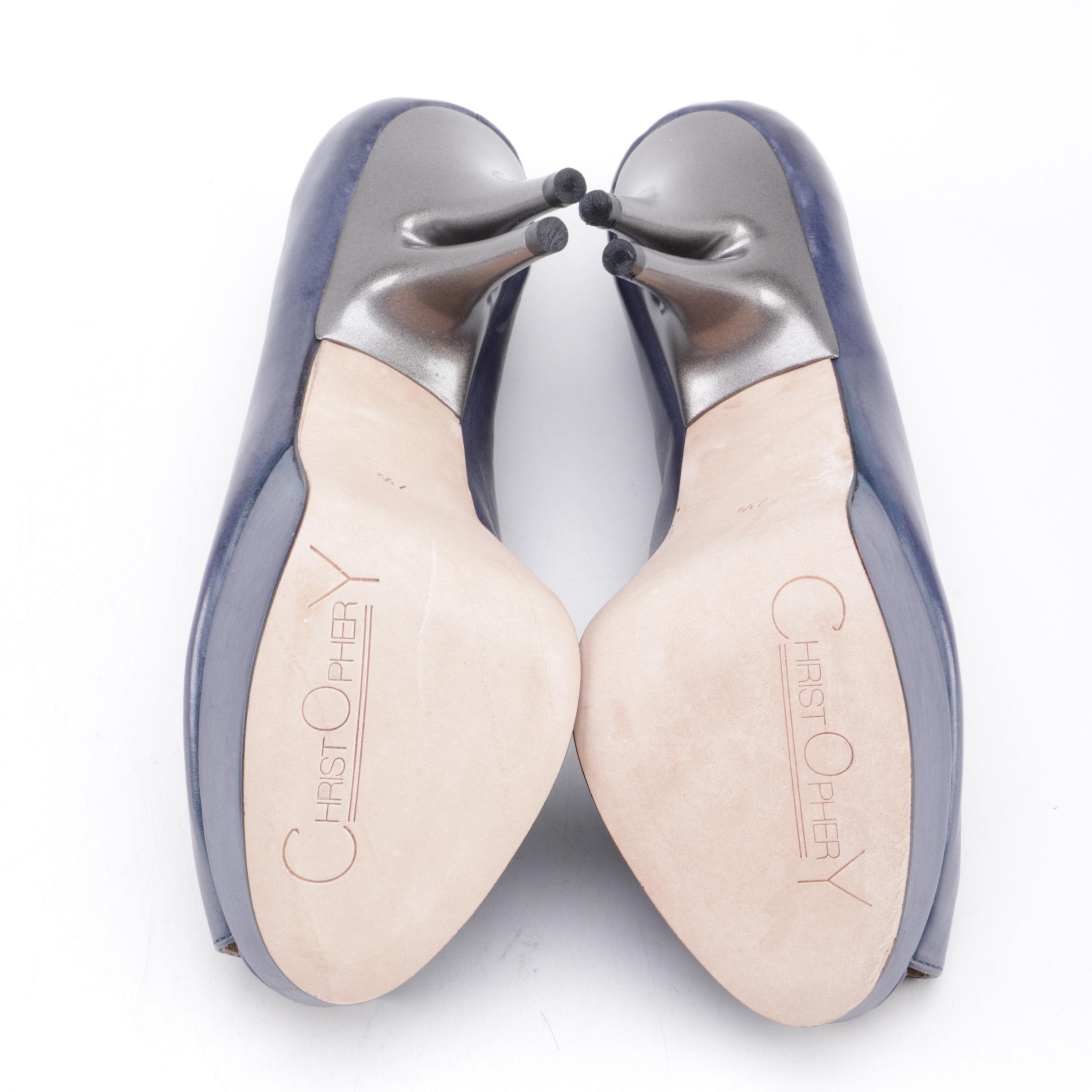 Christopher Coy Collection Prototype Peep-Toe Dual-Heel Stilettos