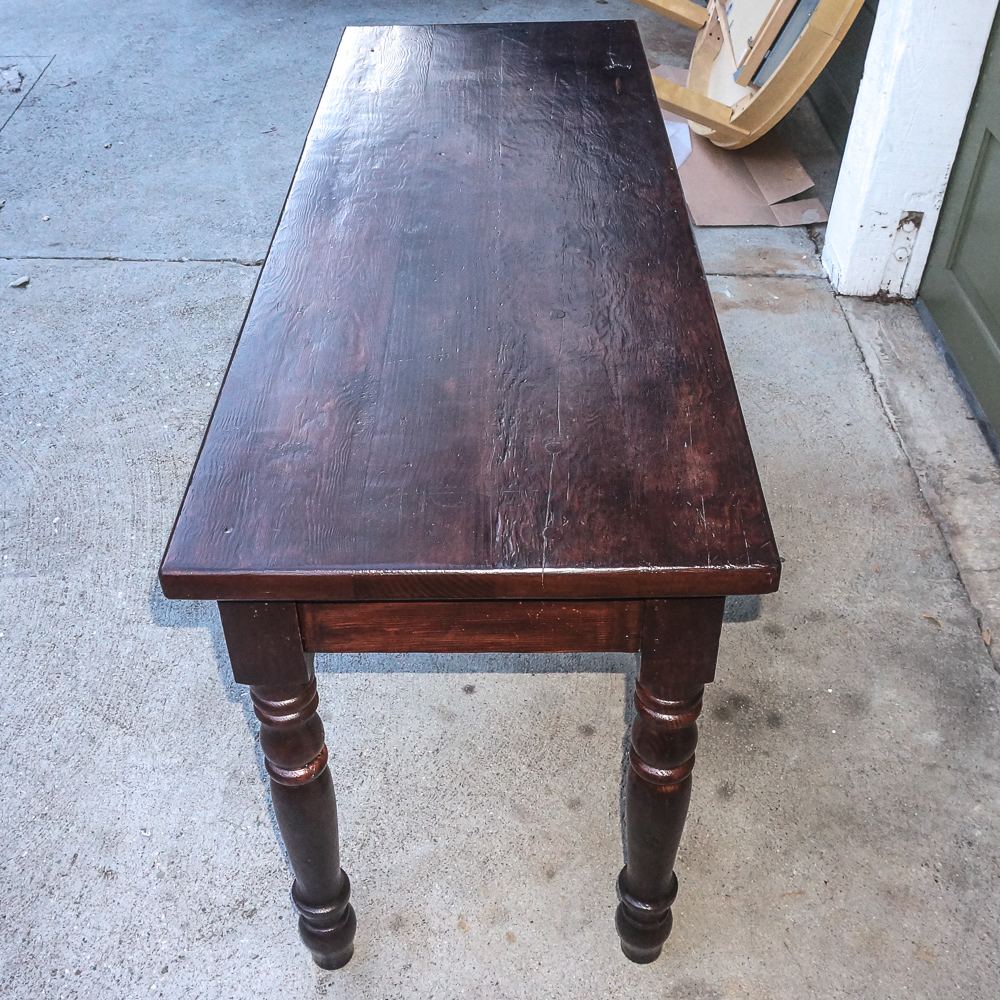 Traditional Walnut Finished Console Table with Drawers