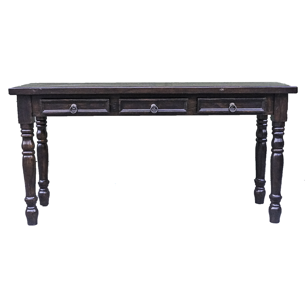 Traditional Walnut Finished Console Table with Drawers