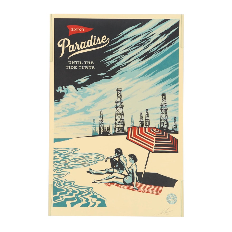 Shepard Fairey Offset Print "Paradise Turns"