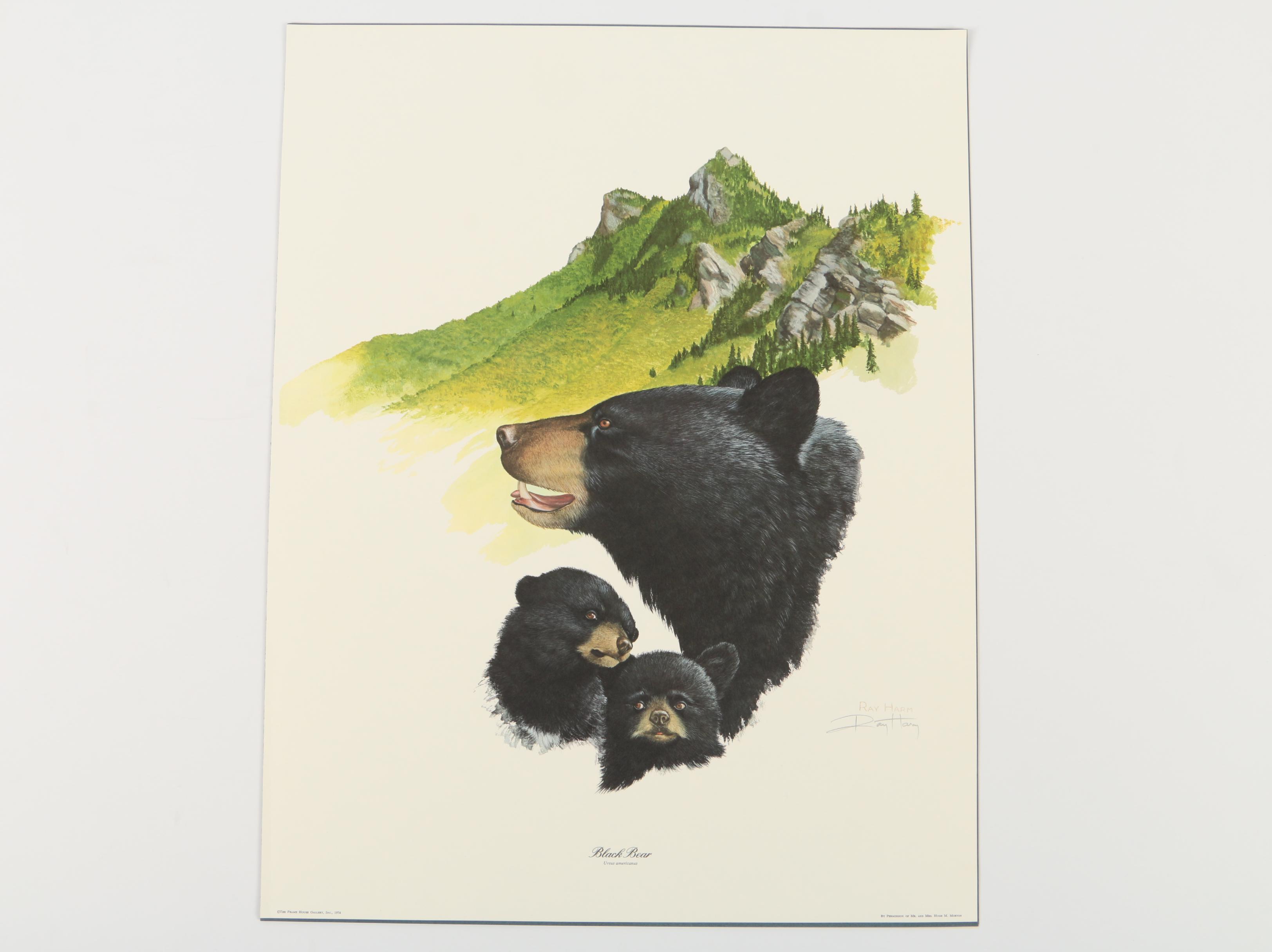 Offset Lithographs After Ray Harm's "Black Bear" and Charles Fracé's "Pronghorn"