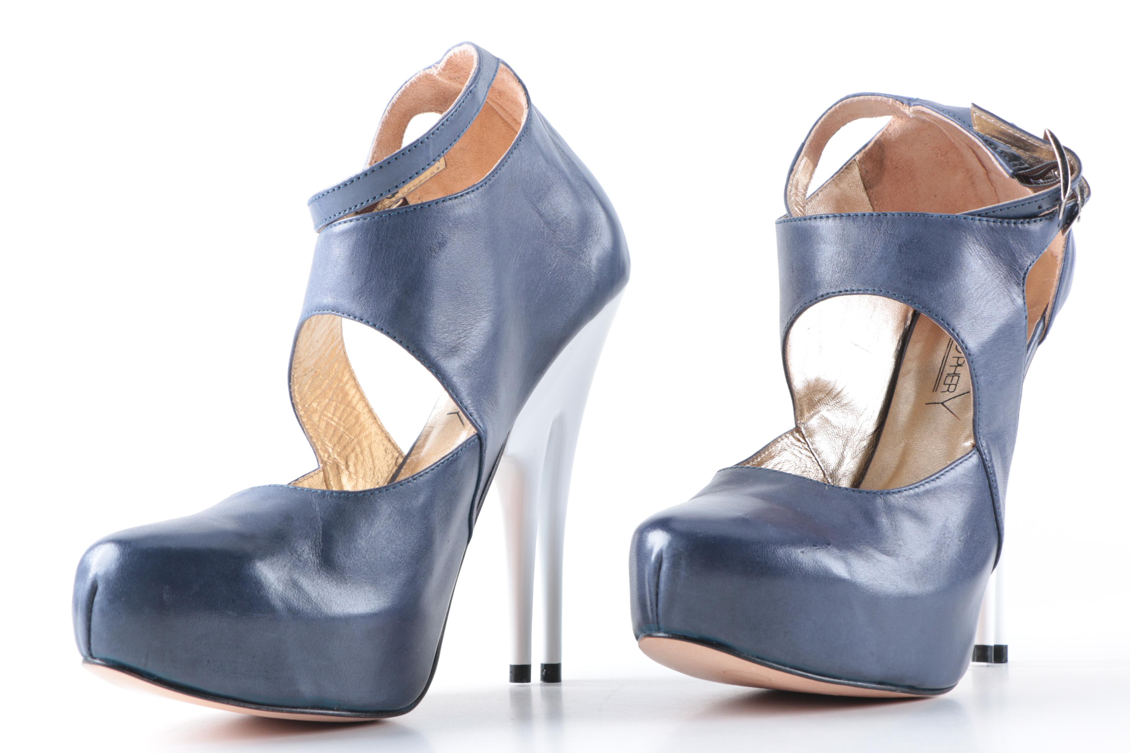Christopher Coy Collection Prototype Heels in Blueberry
