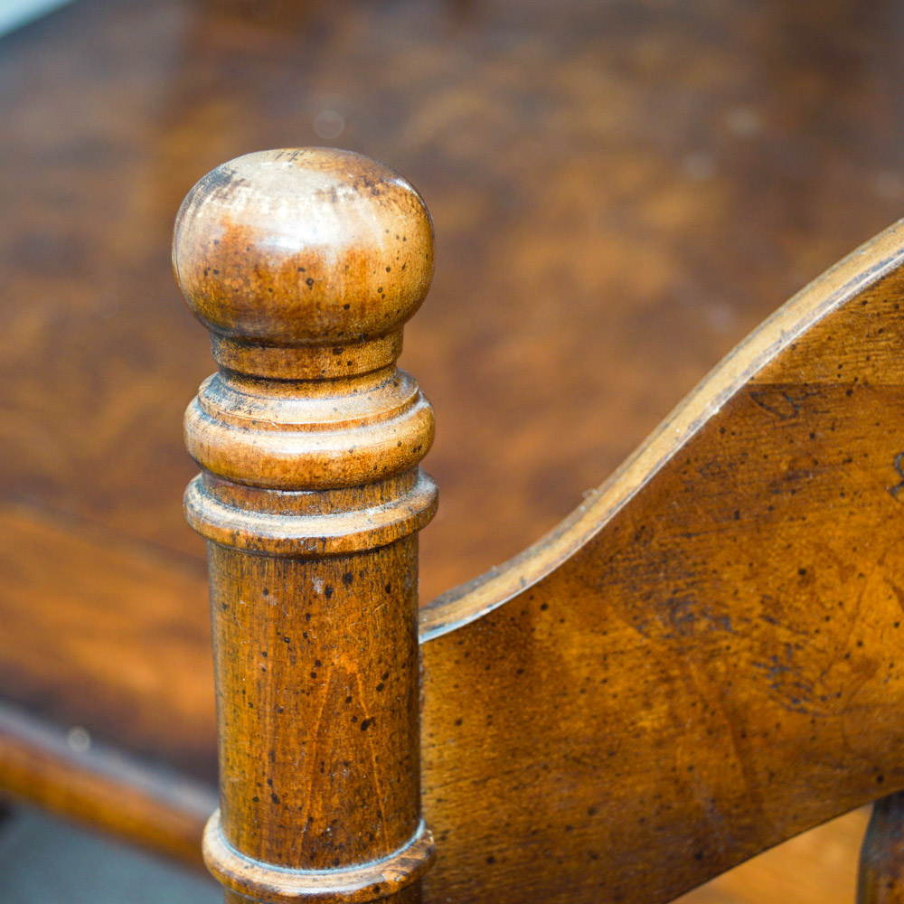 Early American Style Burlwood Dining Room Table  &  Windsor Chairs