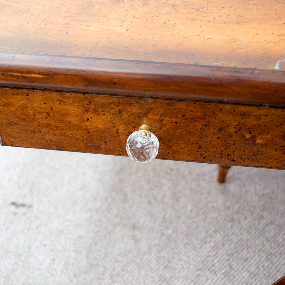 Early American Style Burlwood Dining Room Table  &  Windsor Chairs