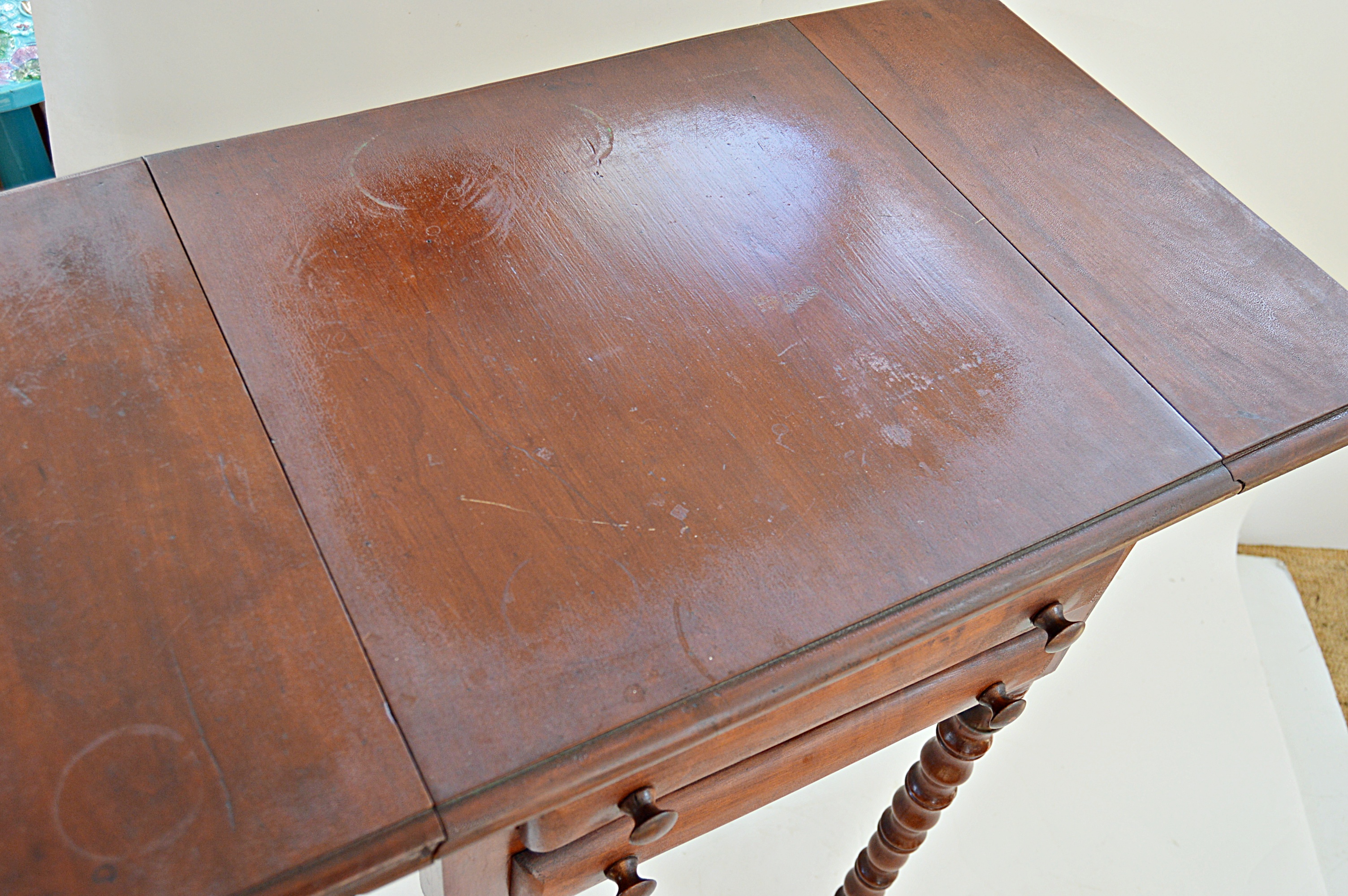 19th Century Sheraton Cherry Side Dropleaf Table