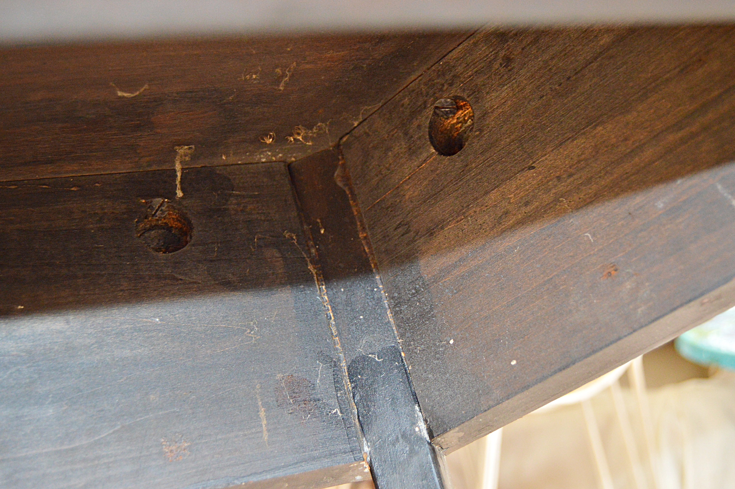 Antique Chinese Carved Wood Table and Mirror