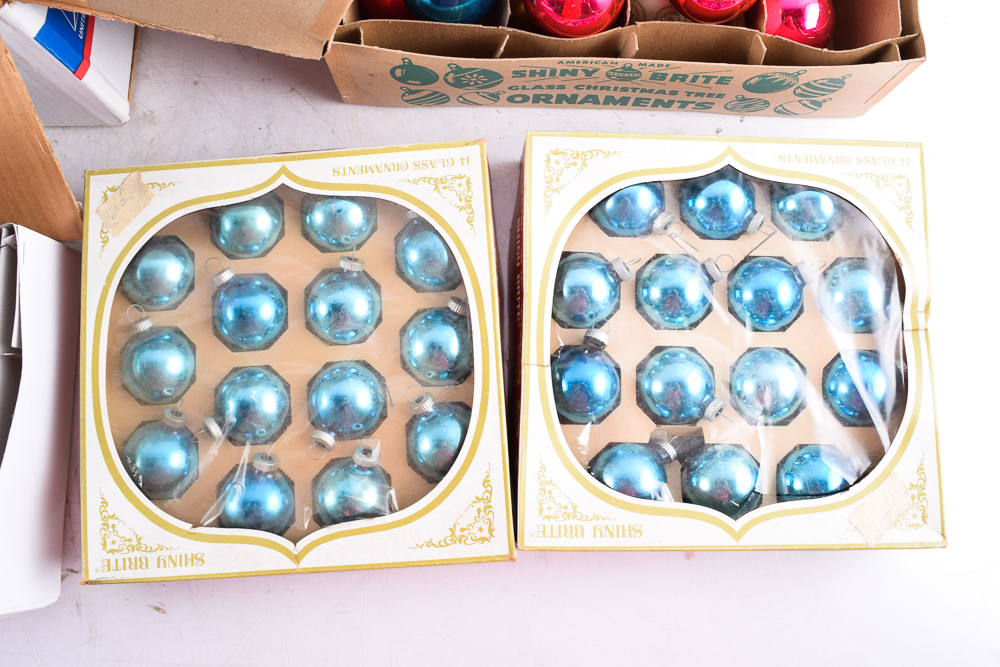 Vintage Aluminum Christmas Tree with Color Wheel and Ornaments