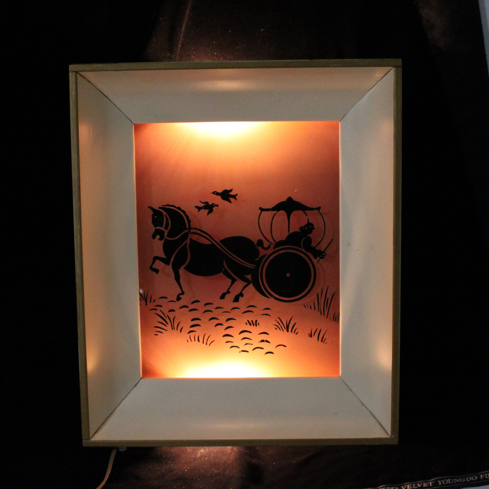 Mid-Century Three-Way Illuminated Scenic Wall Sconces