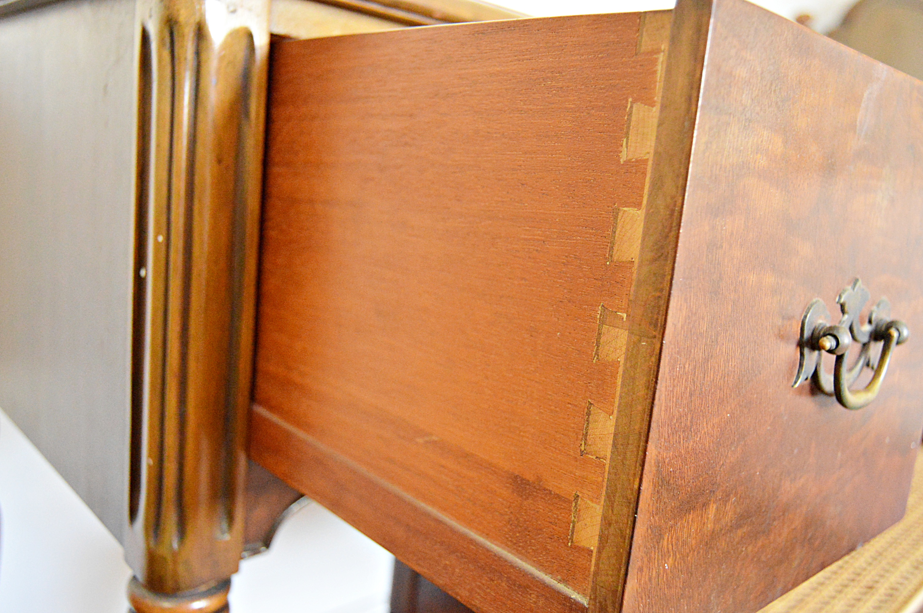 Vintage Burl Mahogany Dressing Table and Bench