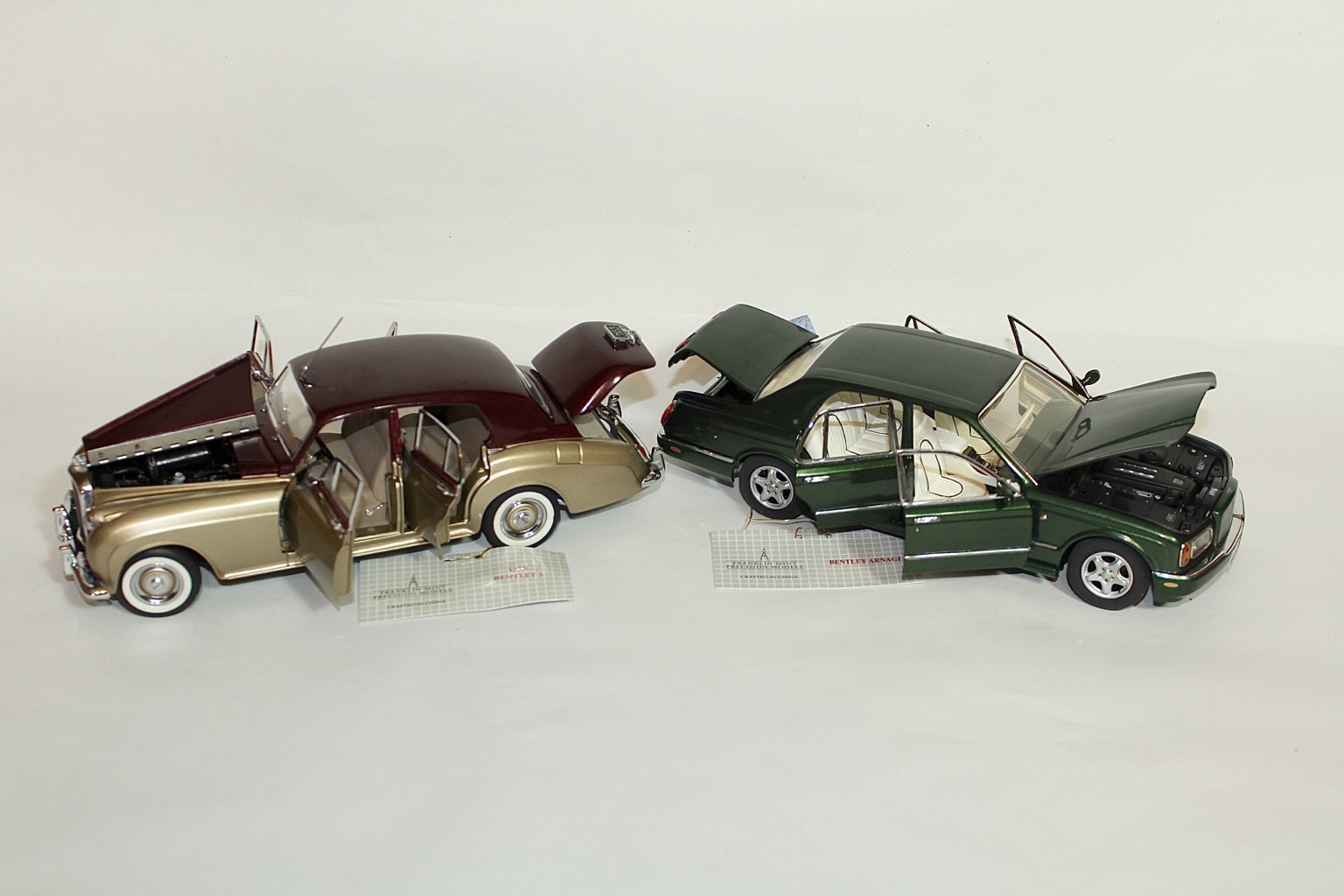 1955 Bentley S and 1998 Bentley Arnage Die Cast Cars by The Franklin Mint
