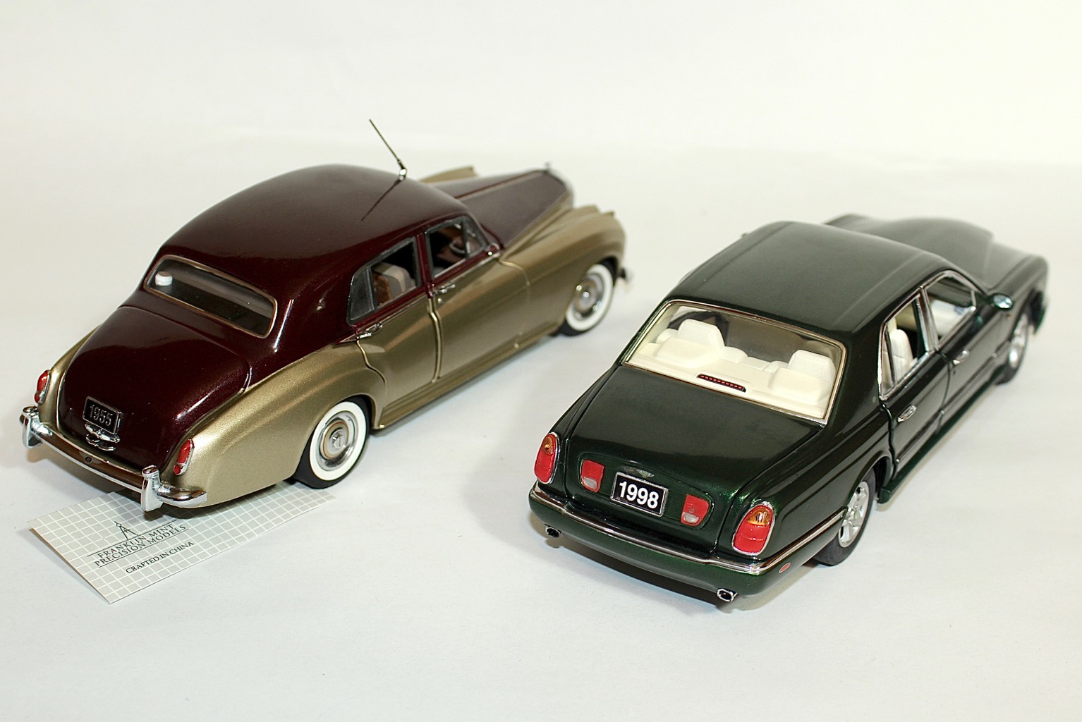 1955 Bentley S and 1998 Bentley Arnage Die Cast Cars by The Franklin Mint