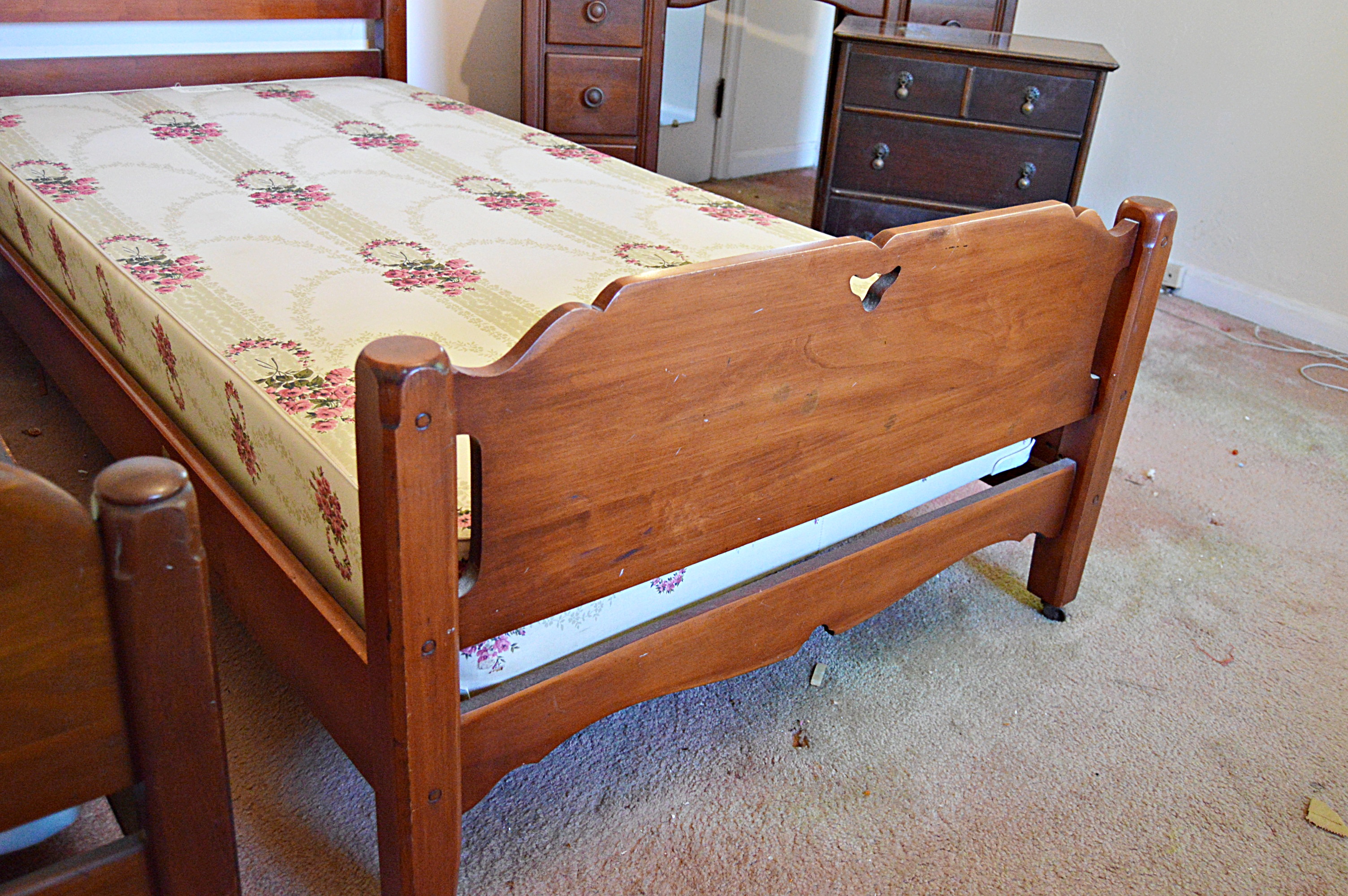Vintage Twin Beds and Dressing Table, Lingerie Chest