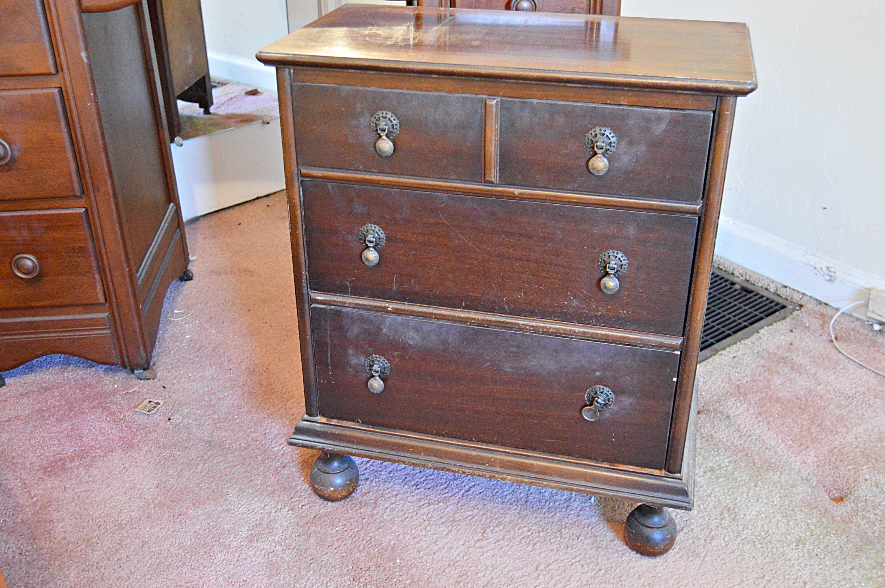 Vintage Twin Beds and Dressing Table, Lingerie Chest