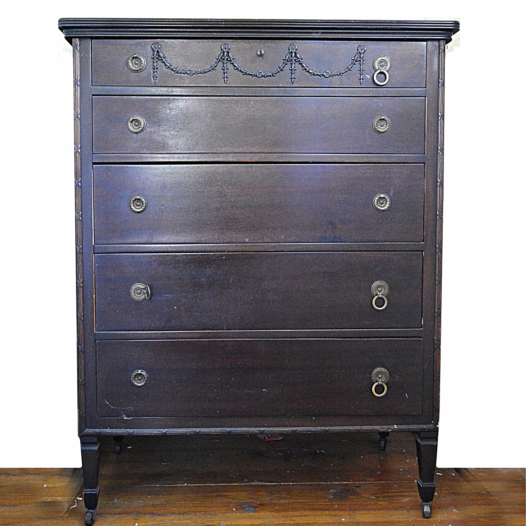 Vintage Neoclassic Style Mahogany Chest