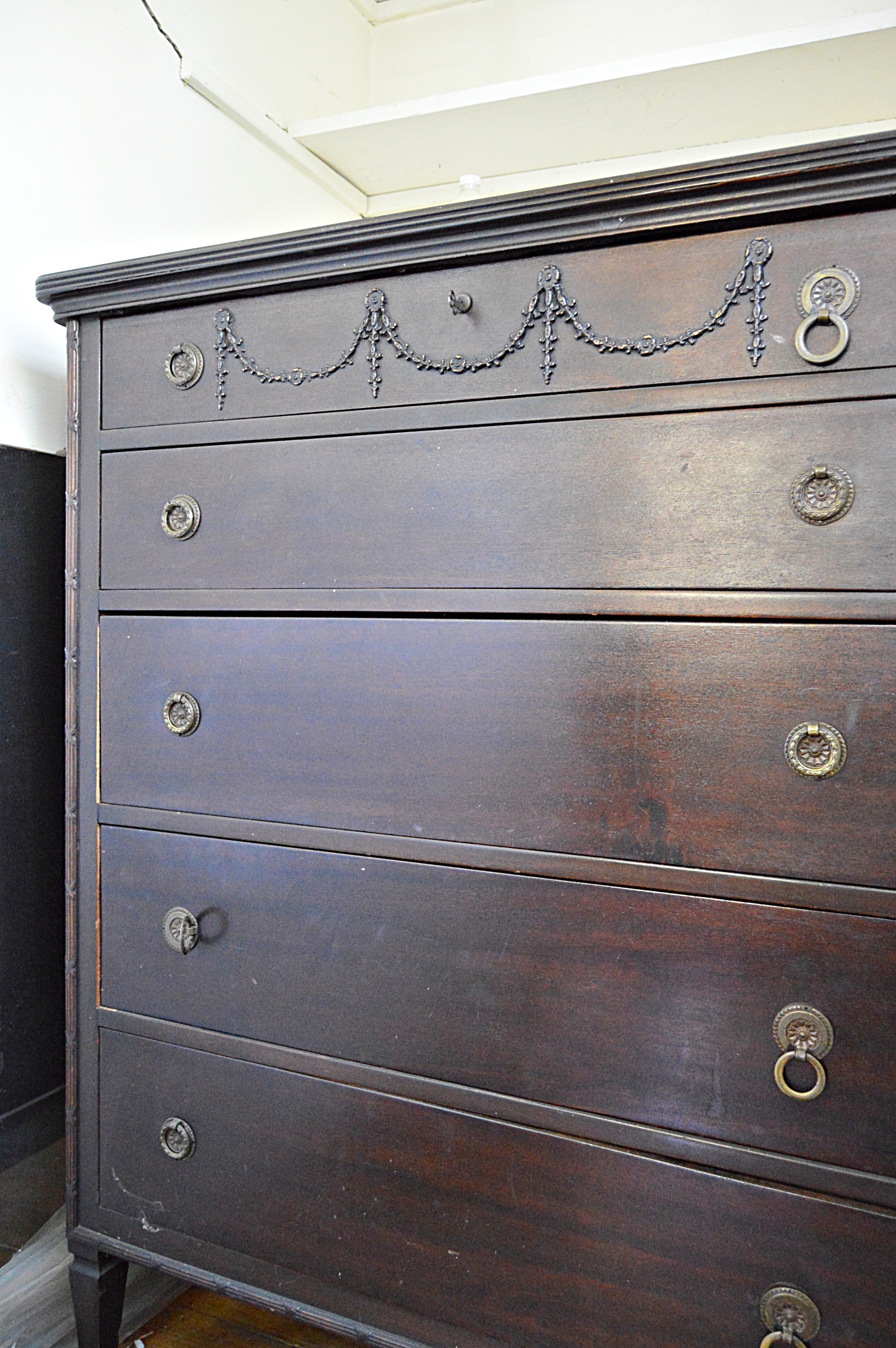Vintage Neoclassic Style Mahogany Chest