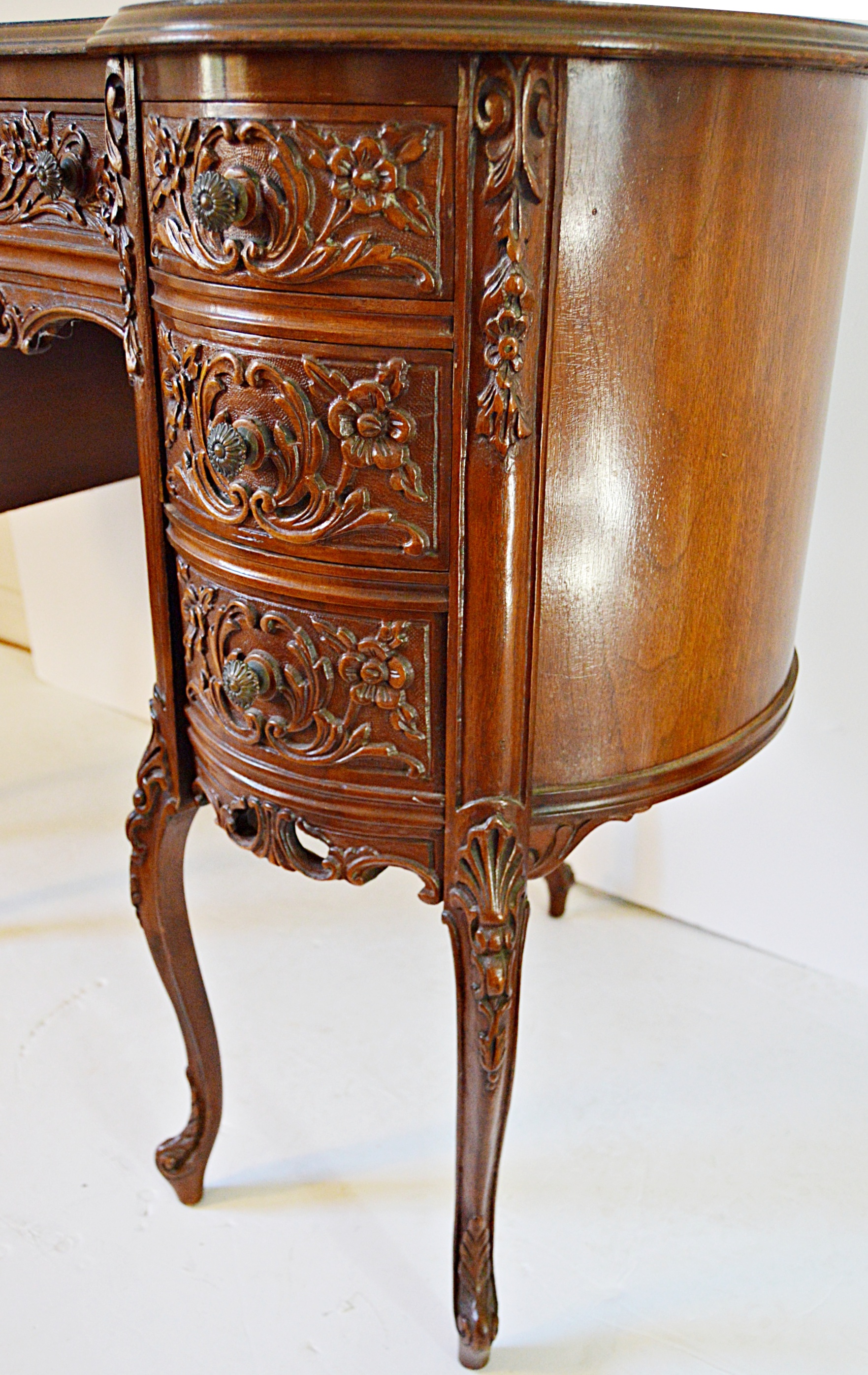 Louis XV Style Mahogany Desk and Chair
