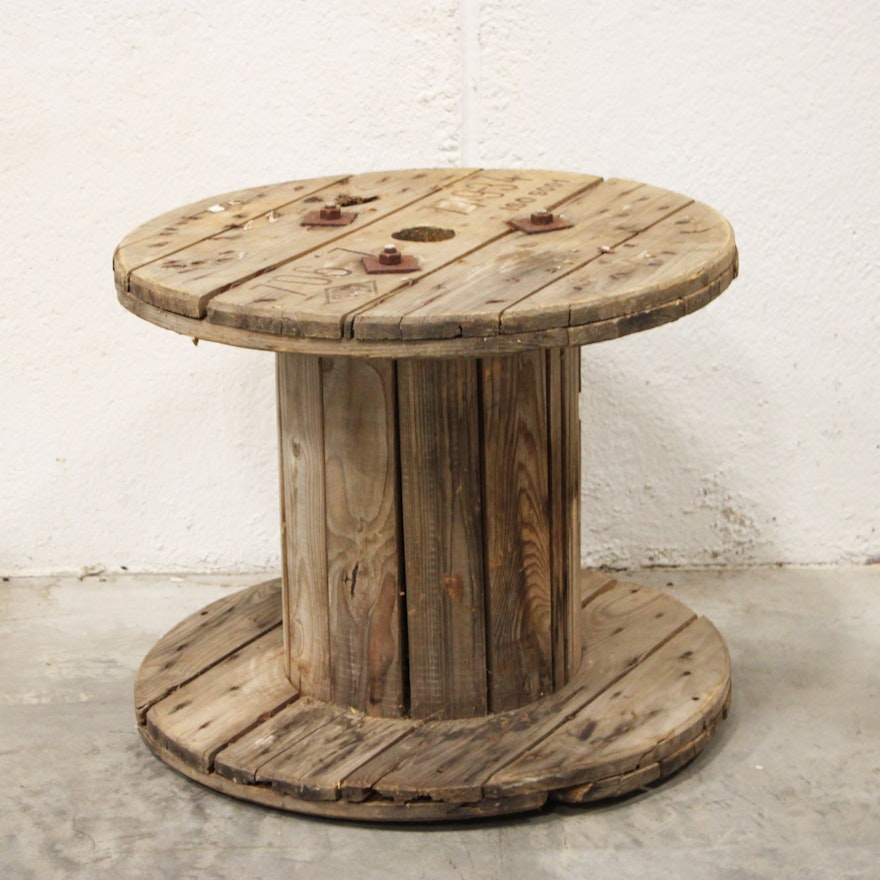 Industrial Style Wooden Spool Table