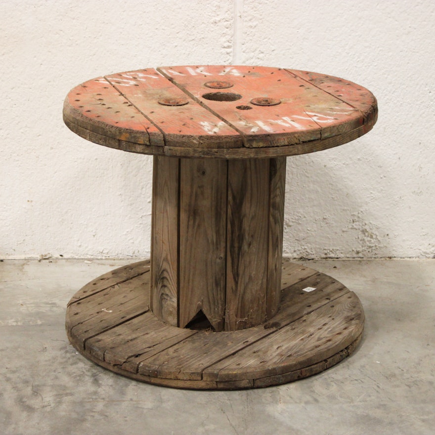 Industrial Style Wooden Spool Table