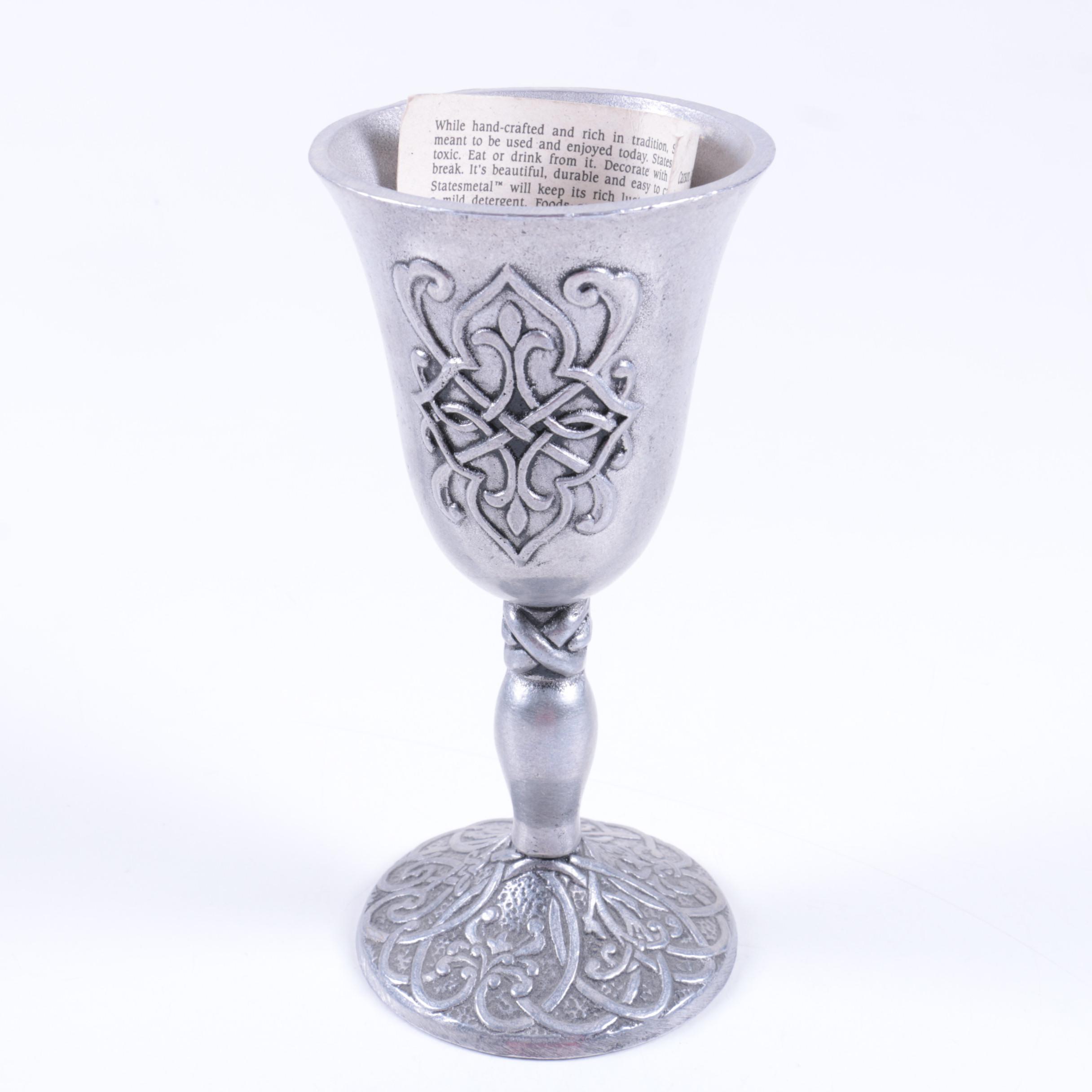 Carson "Forevermore" Pewter Alloy Chalice and Other Silver Tone Drinkeware