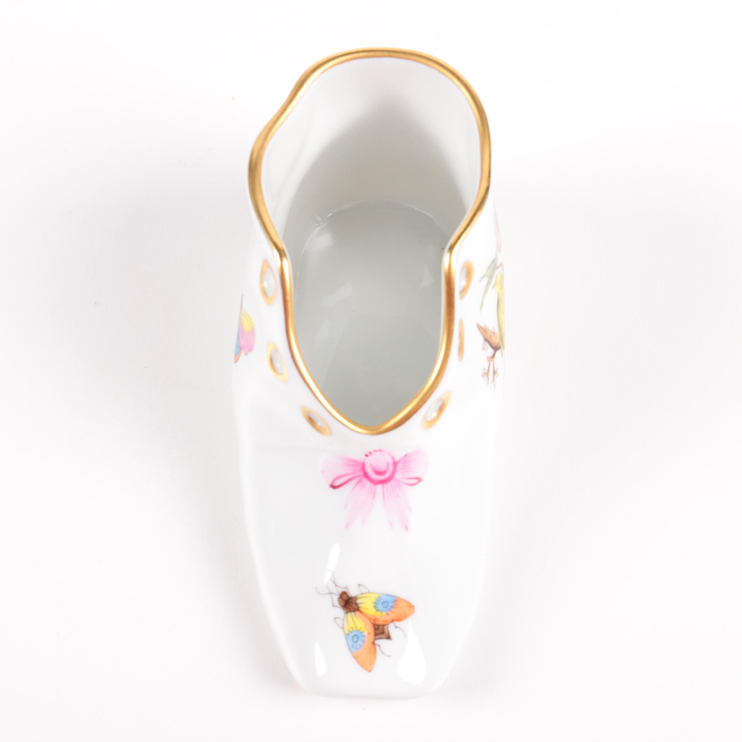 PRIORITY-Herend Hungary Porcelain Shoe Figurine
