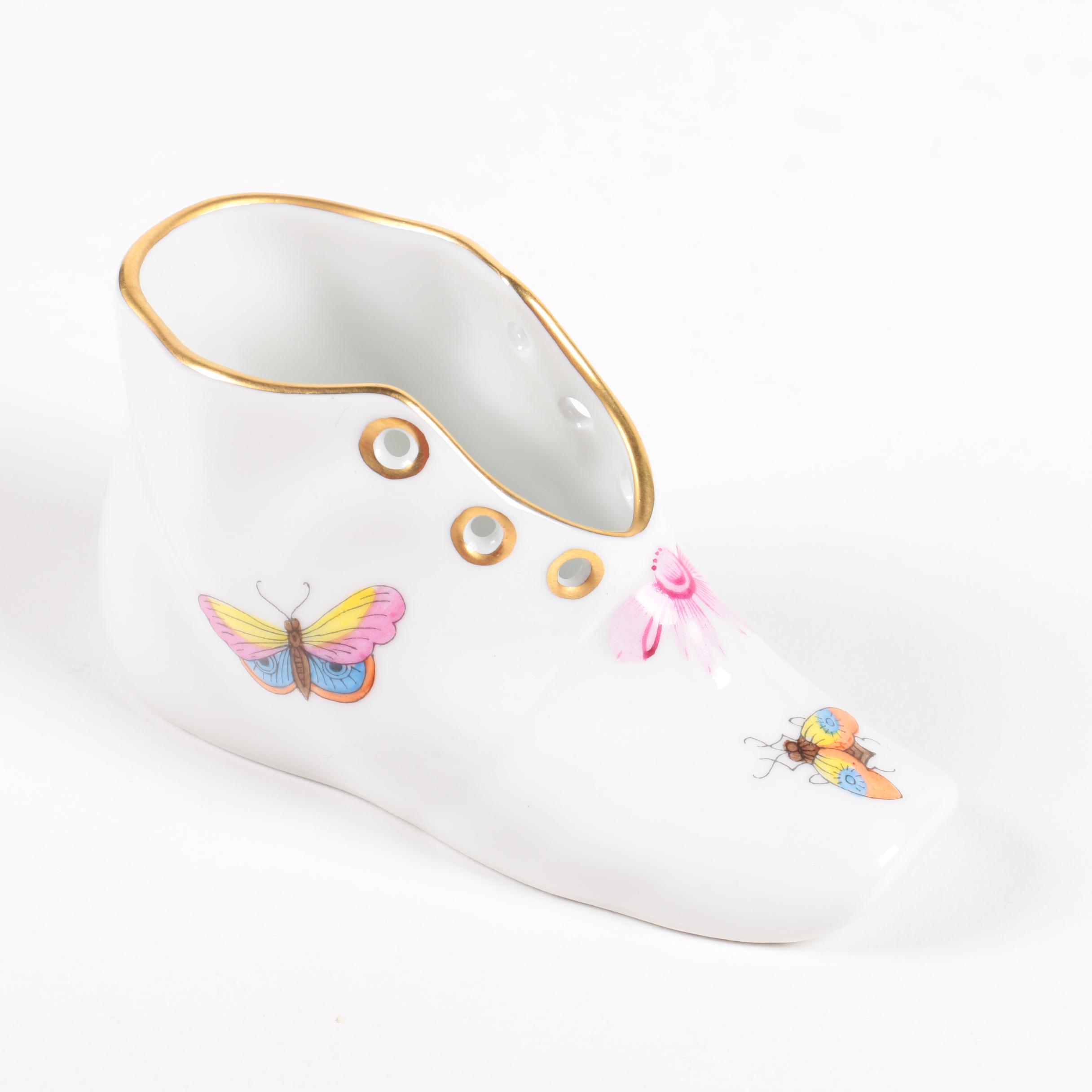 PRIORITY-Herend Hungary Porcelain Shoe Figurine