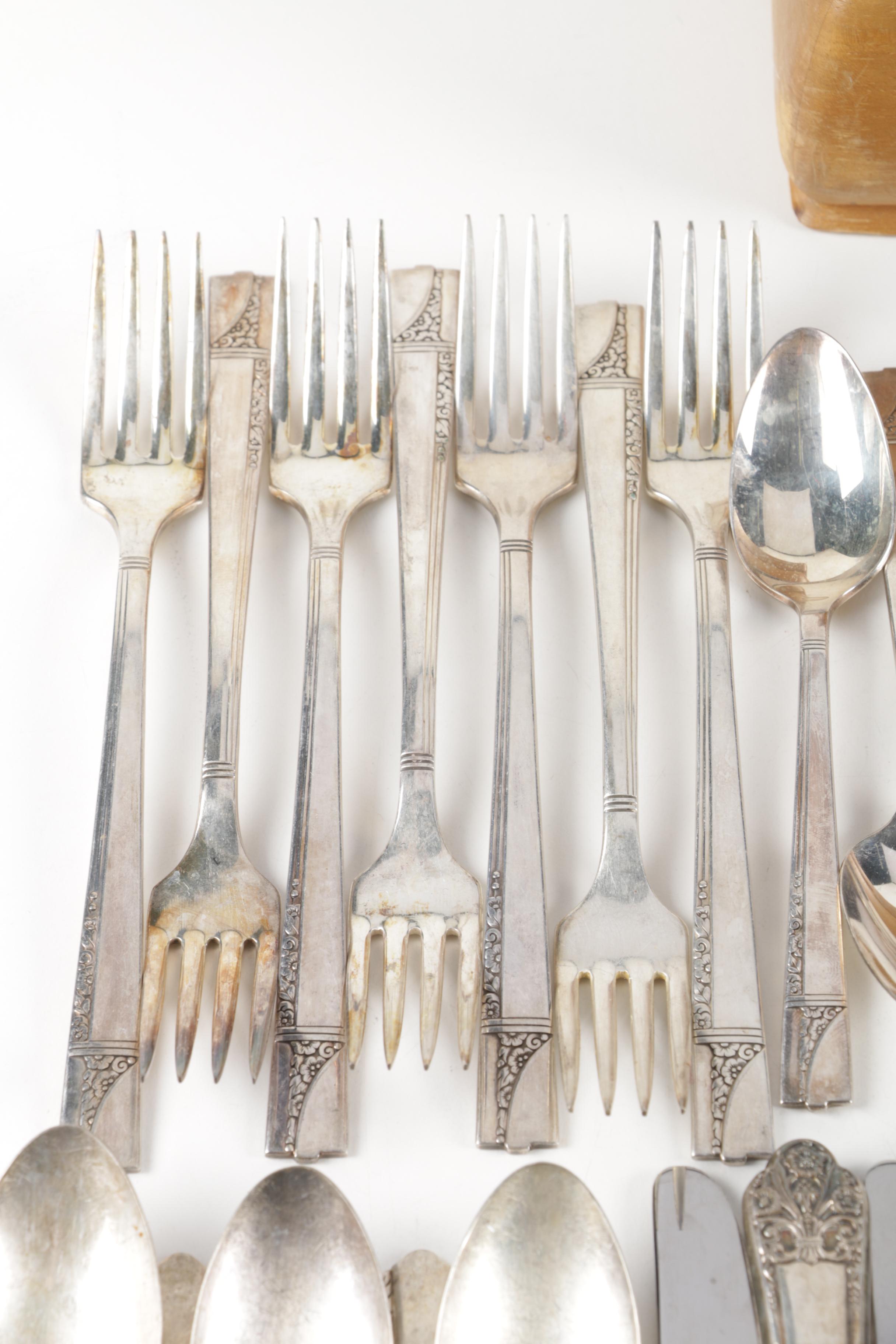 Nobility Plate "Caprice" Silver Plate Forks and Assorted Silver Plate Flatware