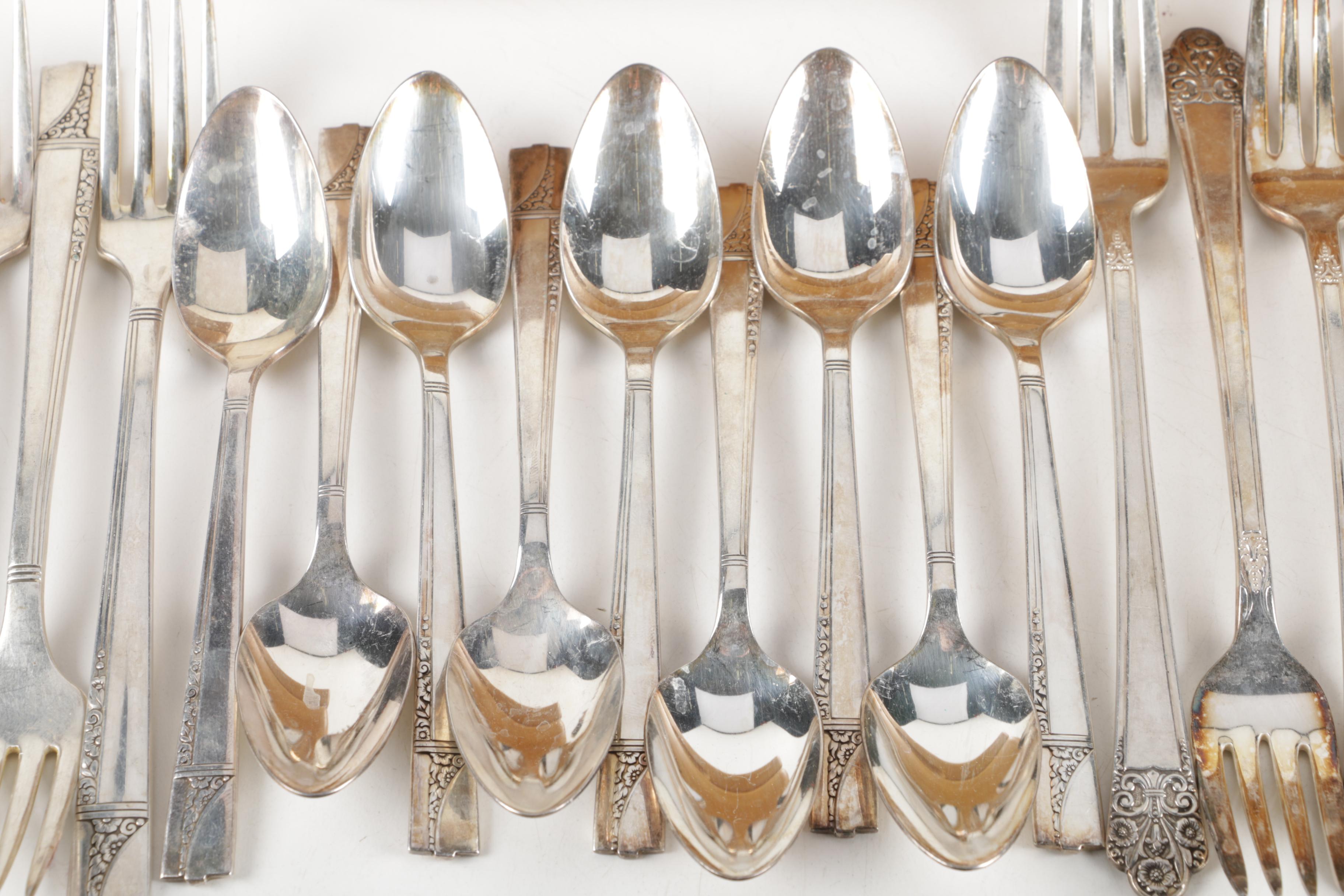 Nobility Plate "Caprice" Silver Plate Forks and Assorted Silver Plate Flatware