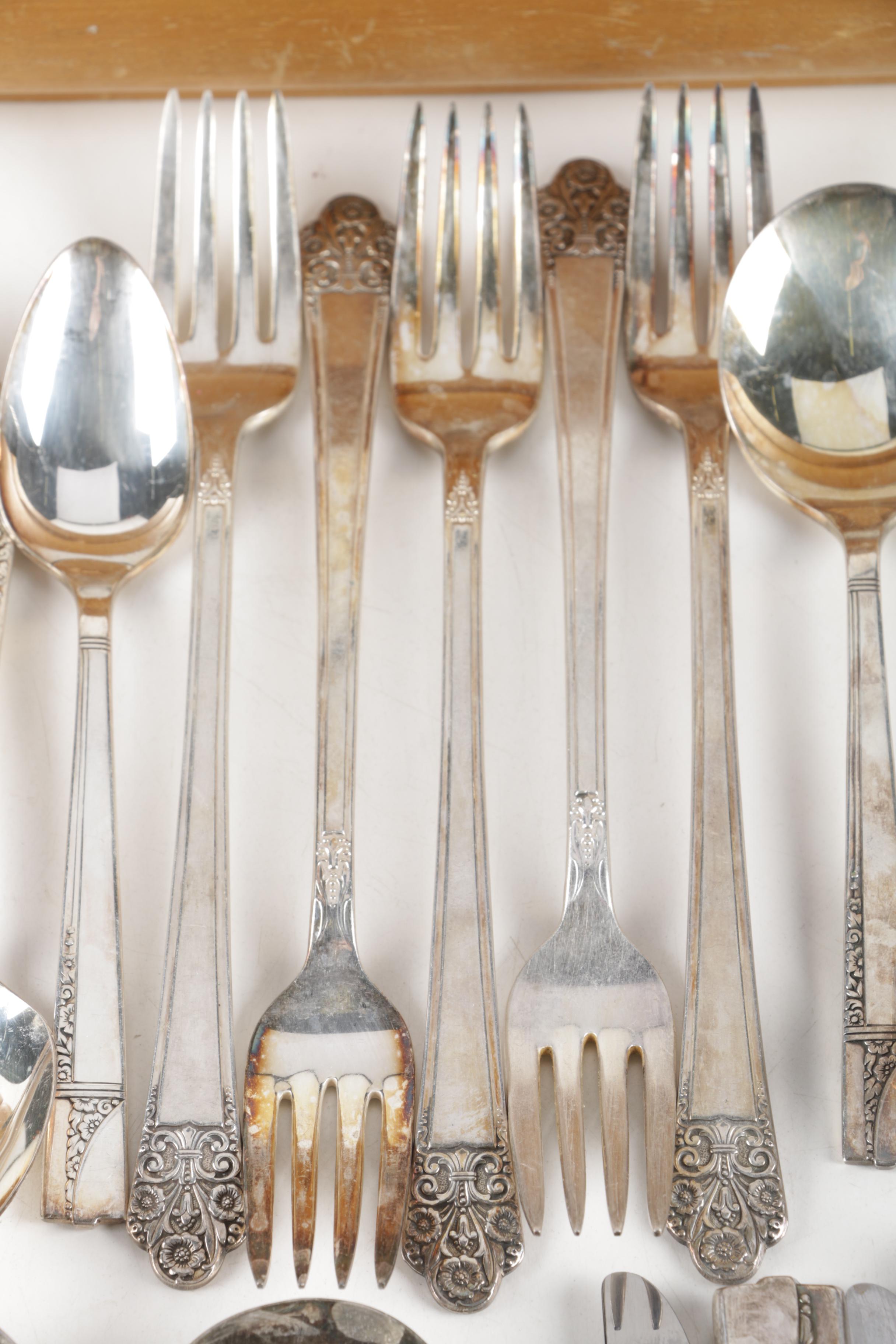 Nobility Plate "Caprice" Silver Plate Forks and Assorted Silver Plate Flatware