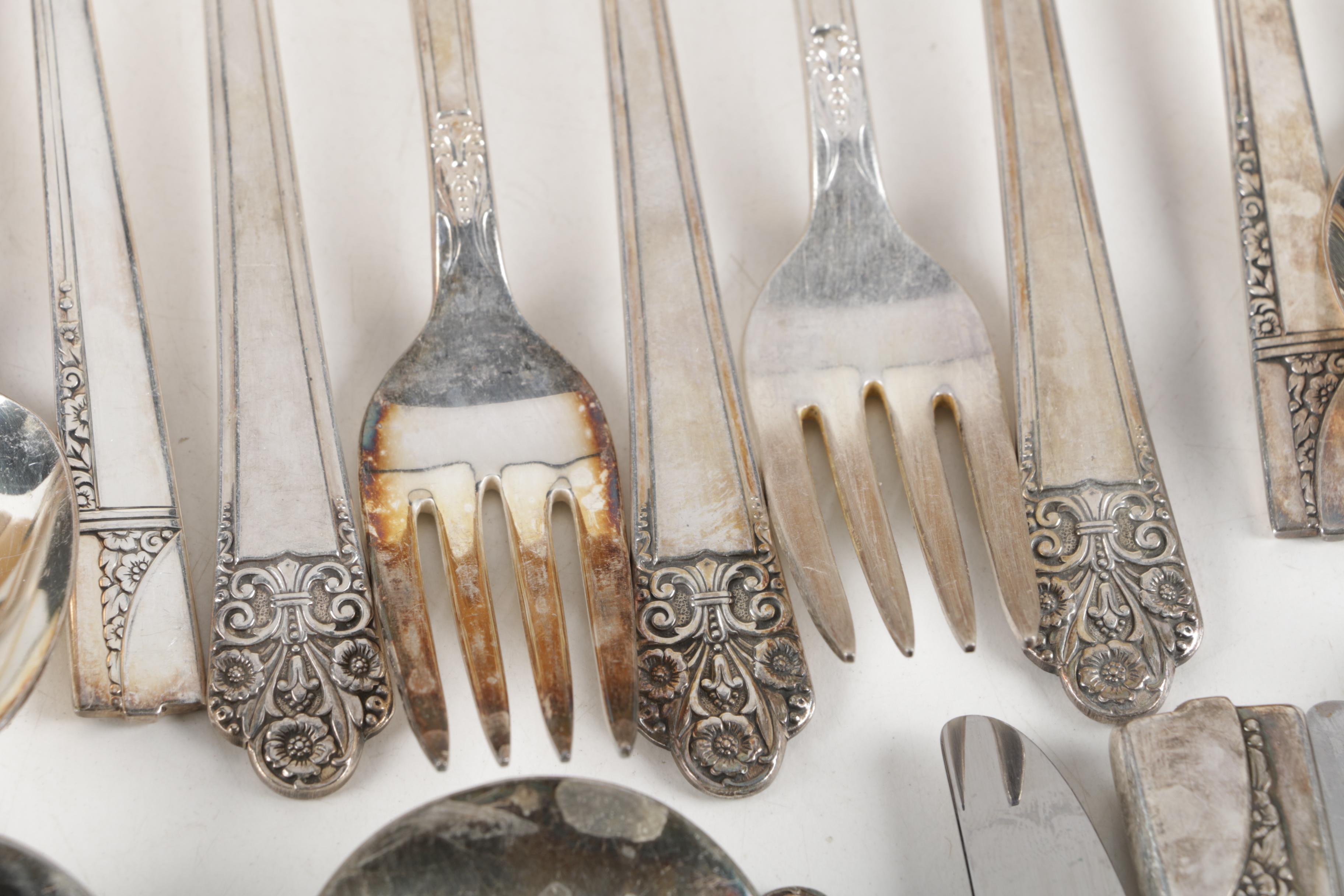 Nobility Plate "Caprice" Silver Plate Forks and Assorted Silver Plate Flatware