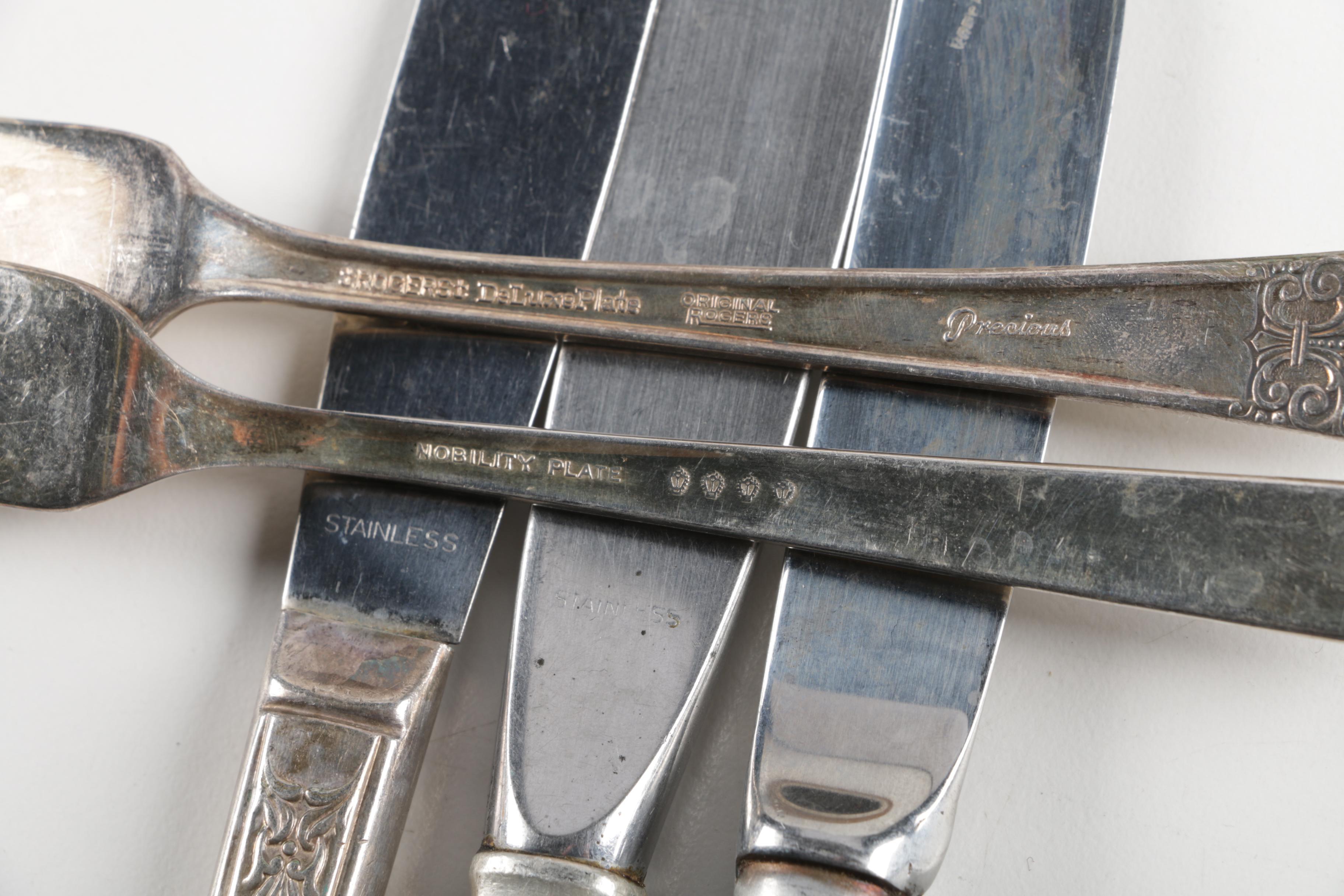 Nobility Plate "Caprice" Silver Plate Forks and Assorted Silver Plate Flatware