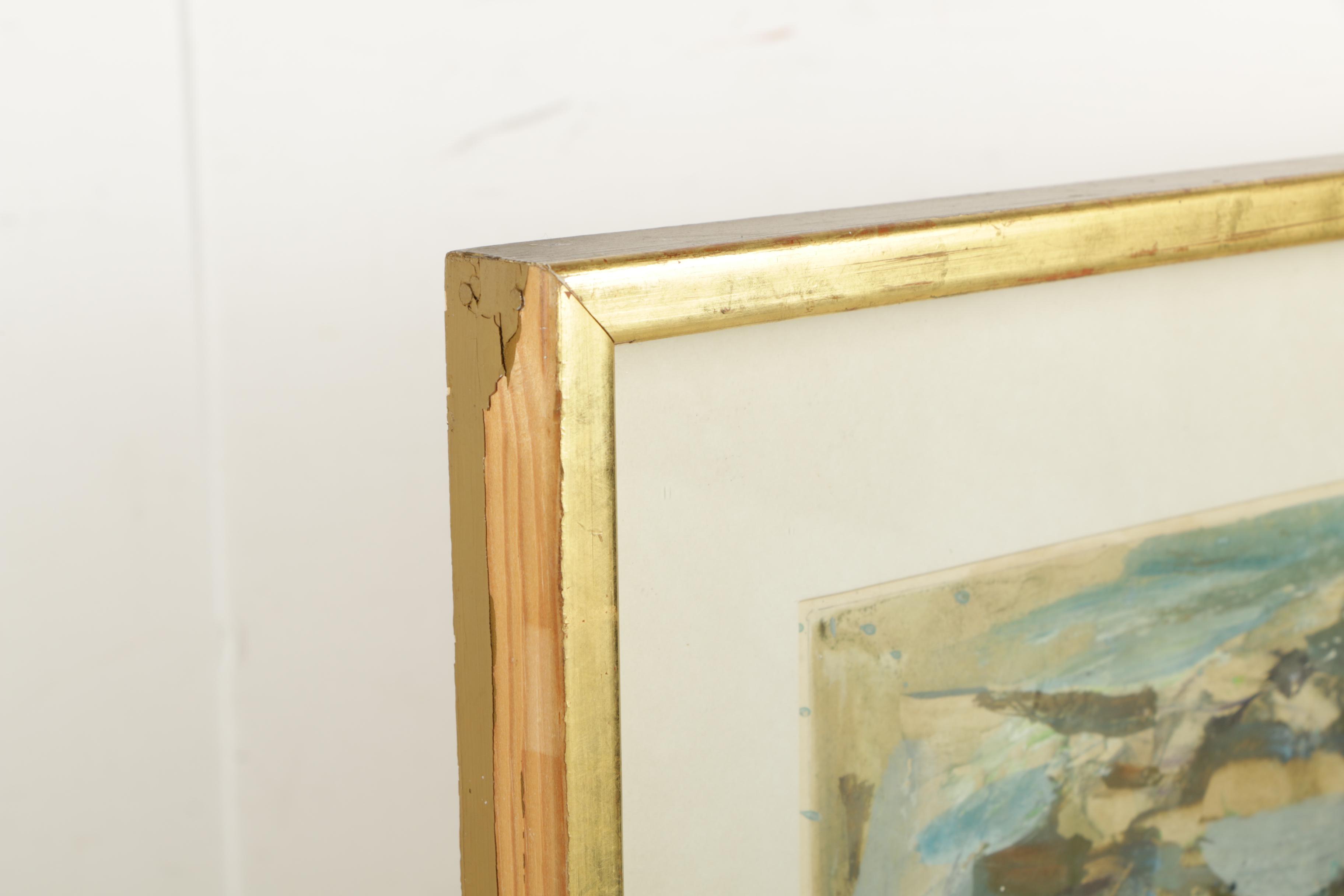 Gouache Painting on Paper of Abstract Composition