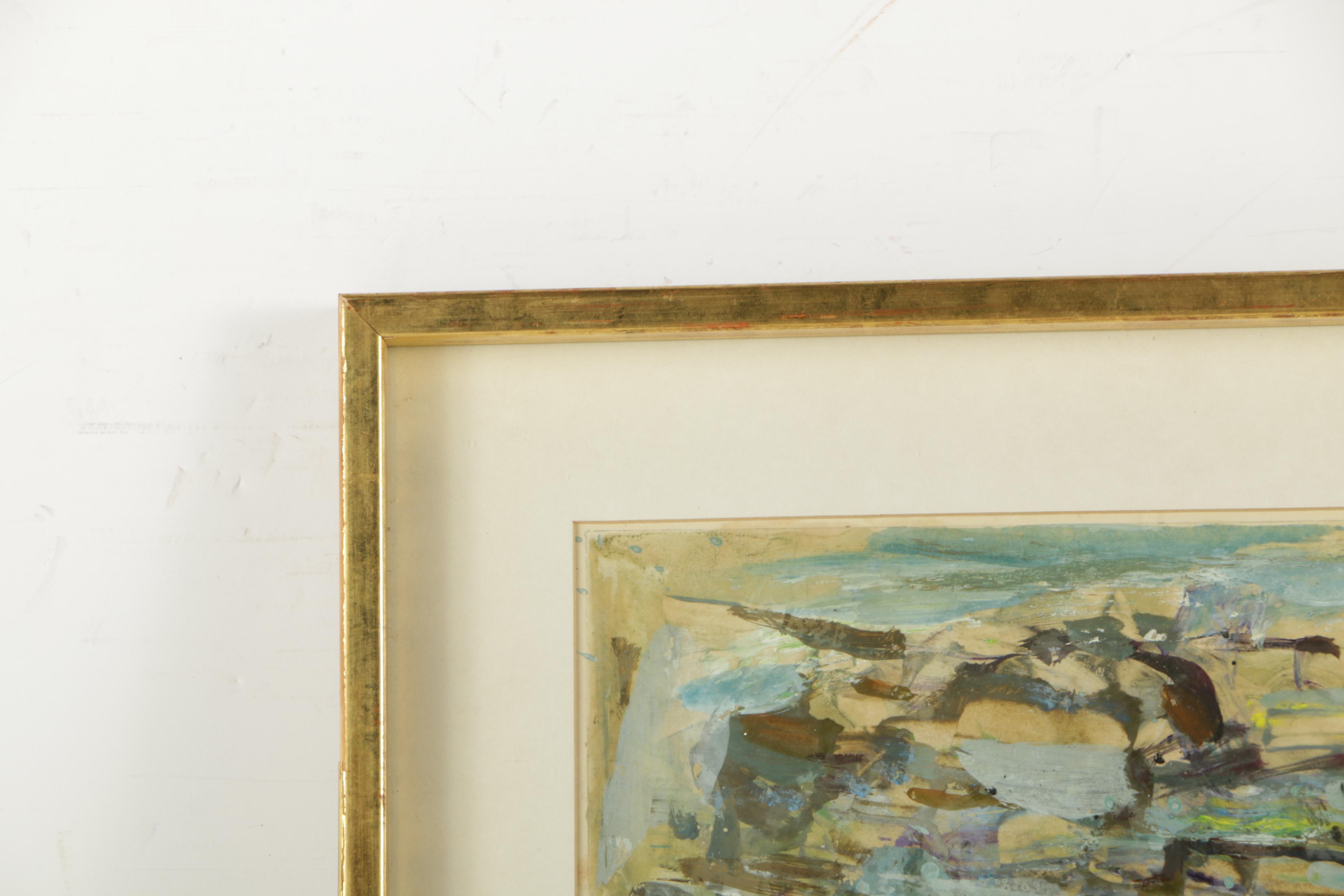 Gouache Painting on Paper of Abstract Composition