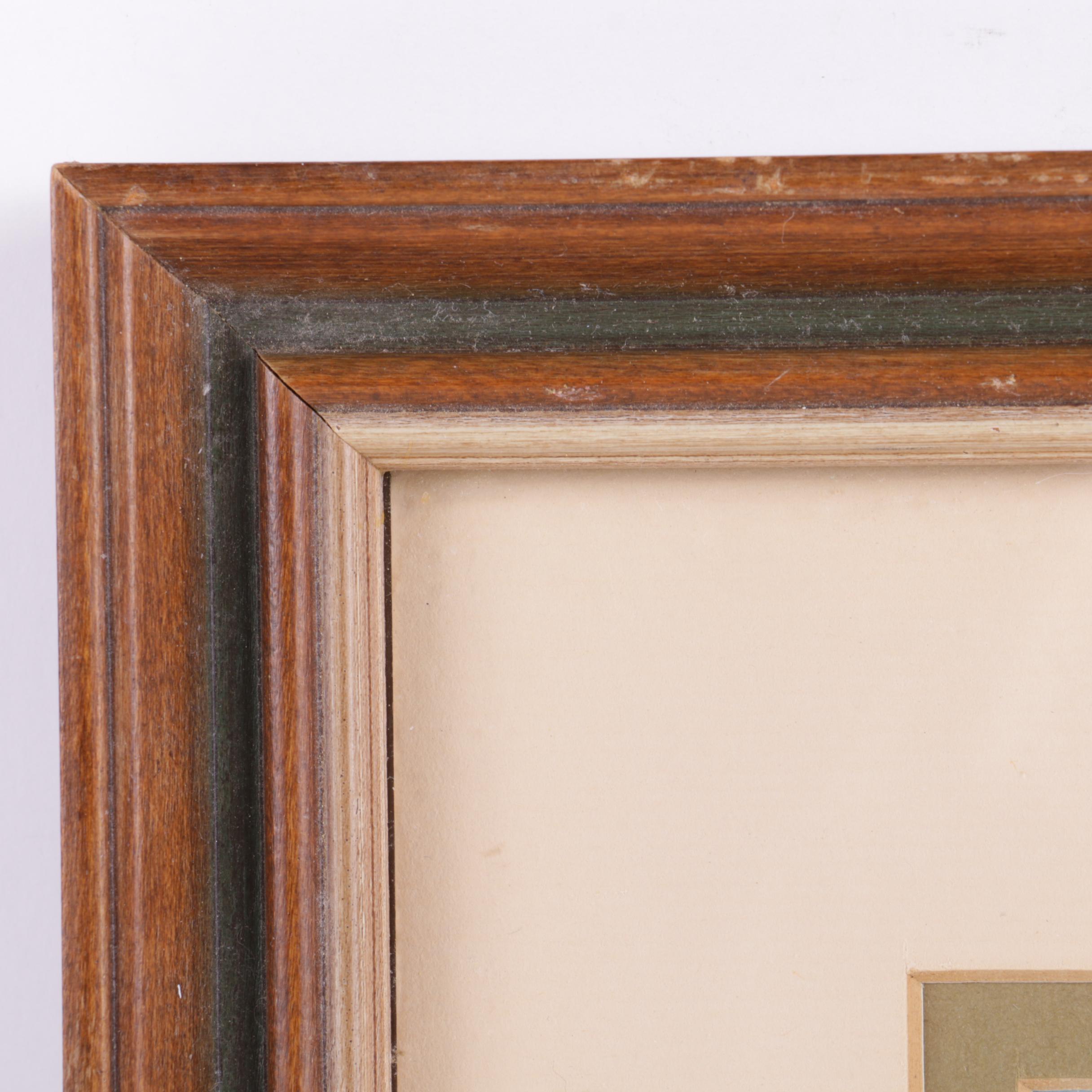 J. Rando Watercolor Painting on Paper of a Beach Scene