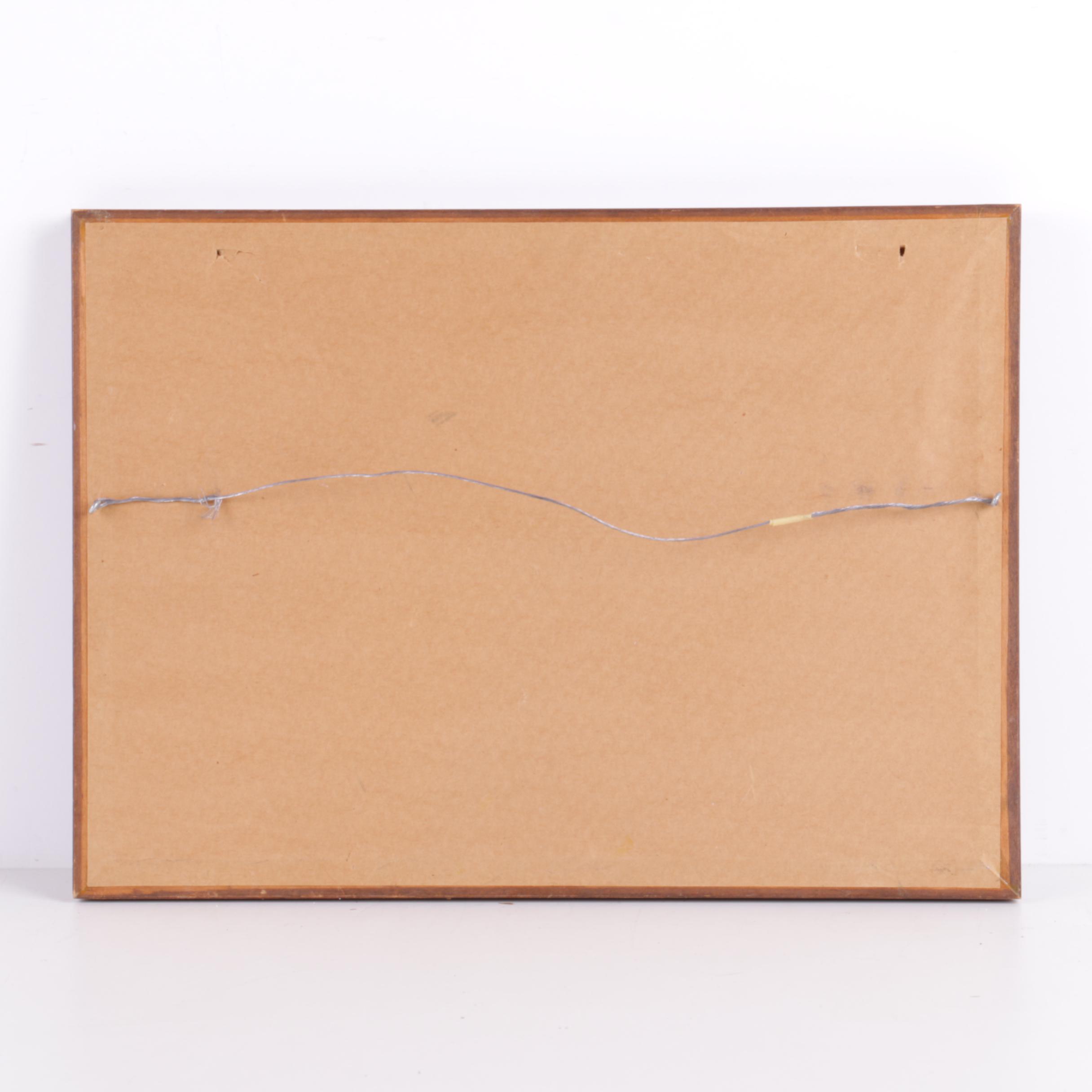 J. Rando Watercolor Painting on Paper of a Beach Scene