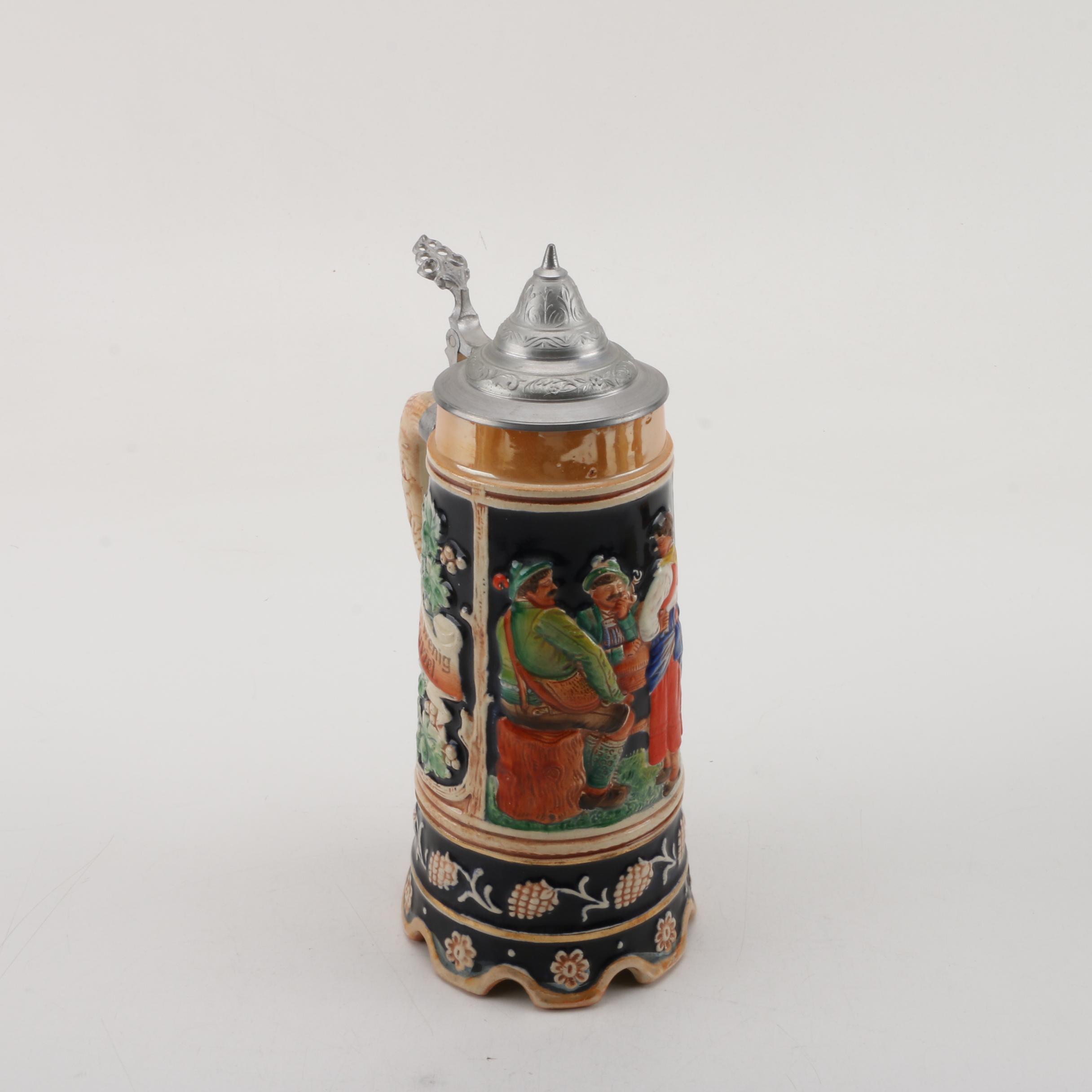 Collection of Steins and Stein-Shaped Music Boxes