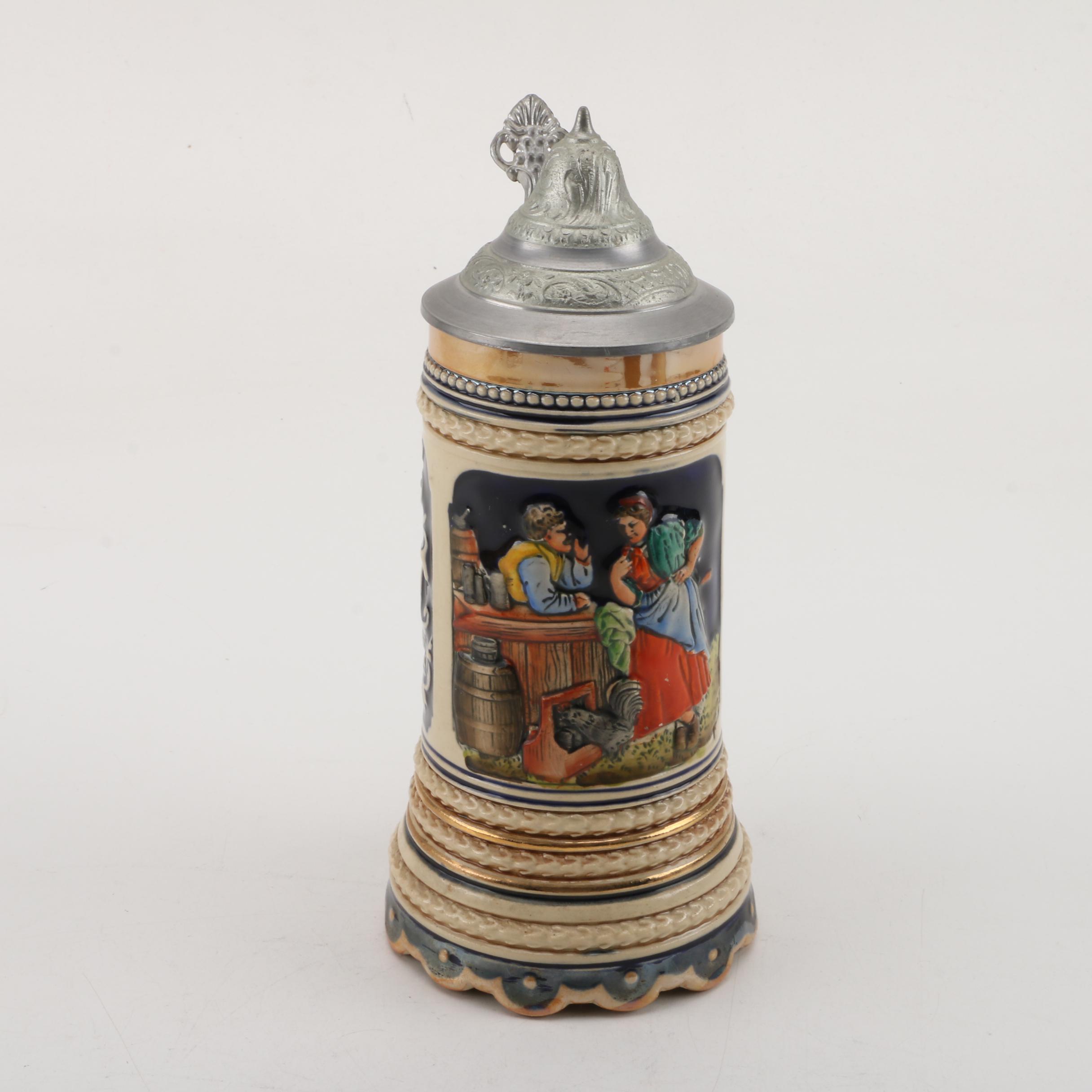 Collection of Steins and Stein-Shaped Music Boxes