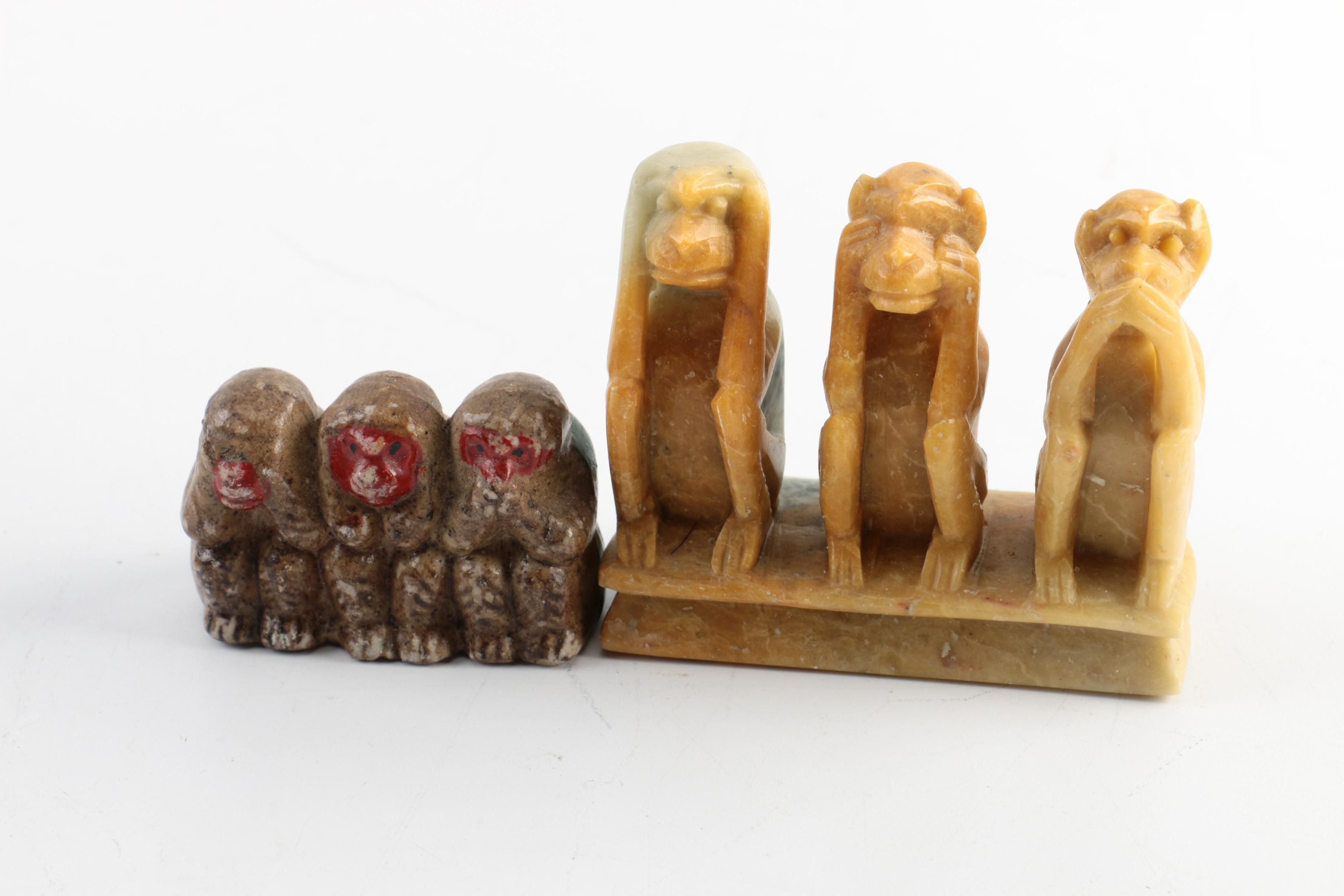 "Hear No, See No, Speak No Evil"  Monkey Figurines