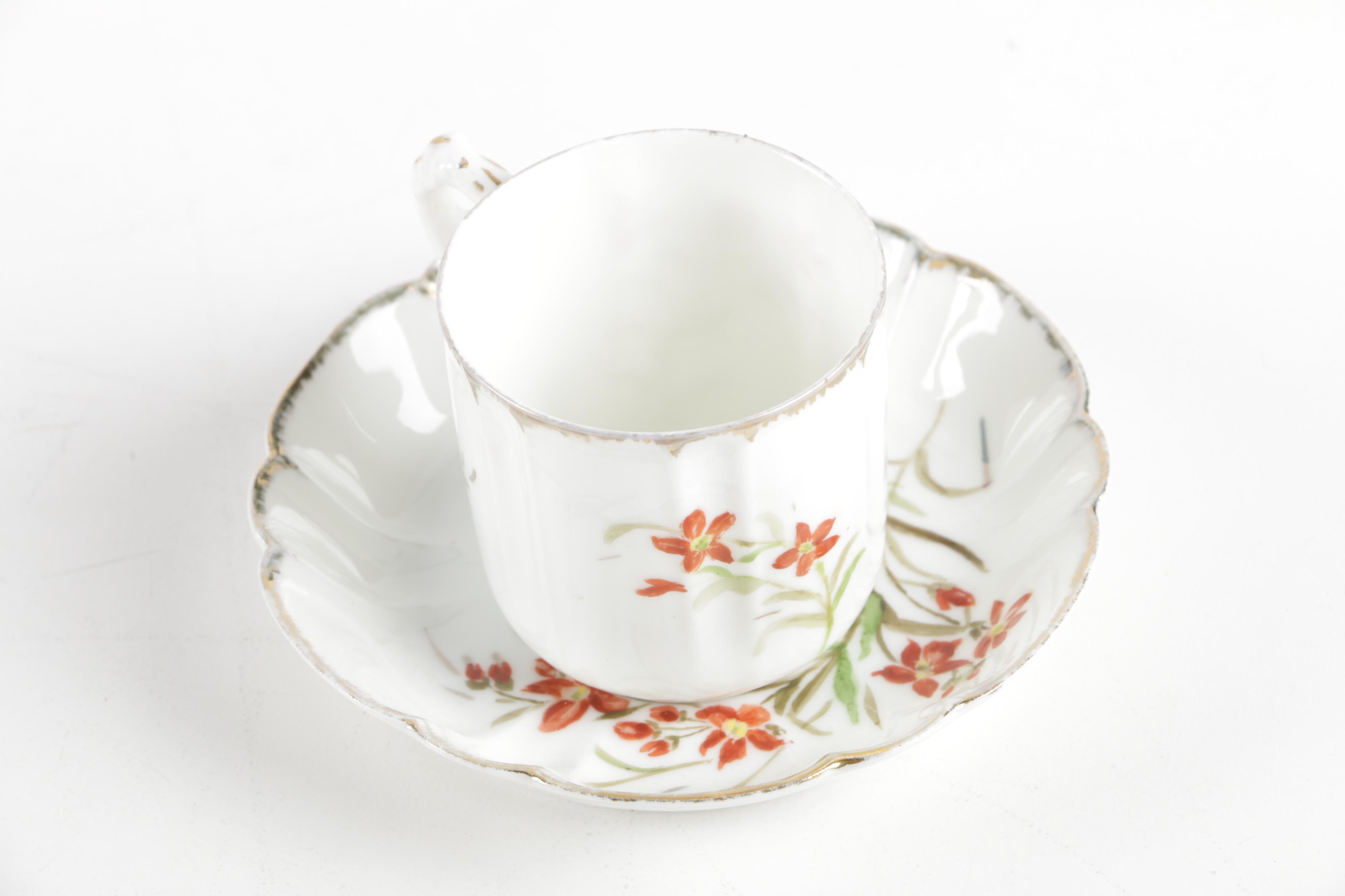 Vintage Porcelain Demitasse Cups and Saucers Including Lenox