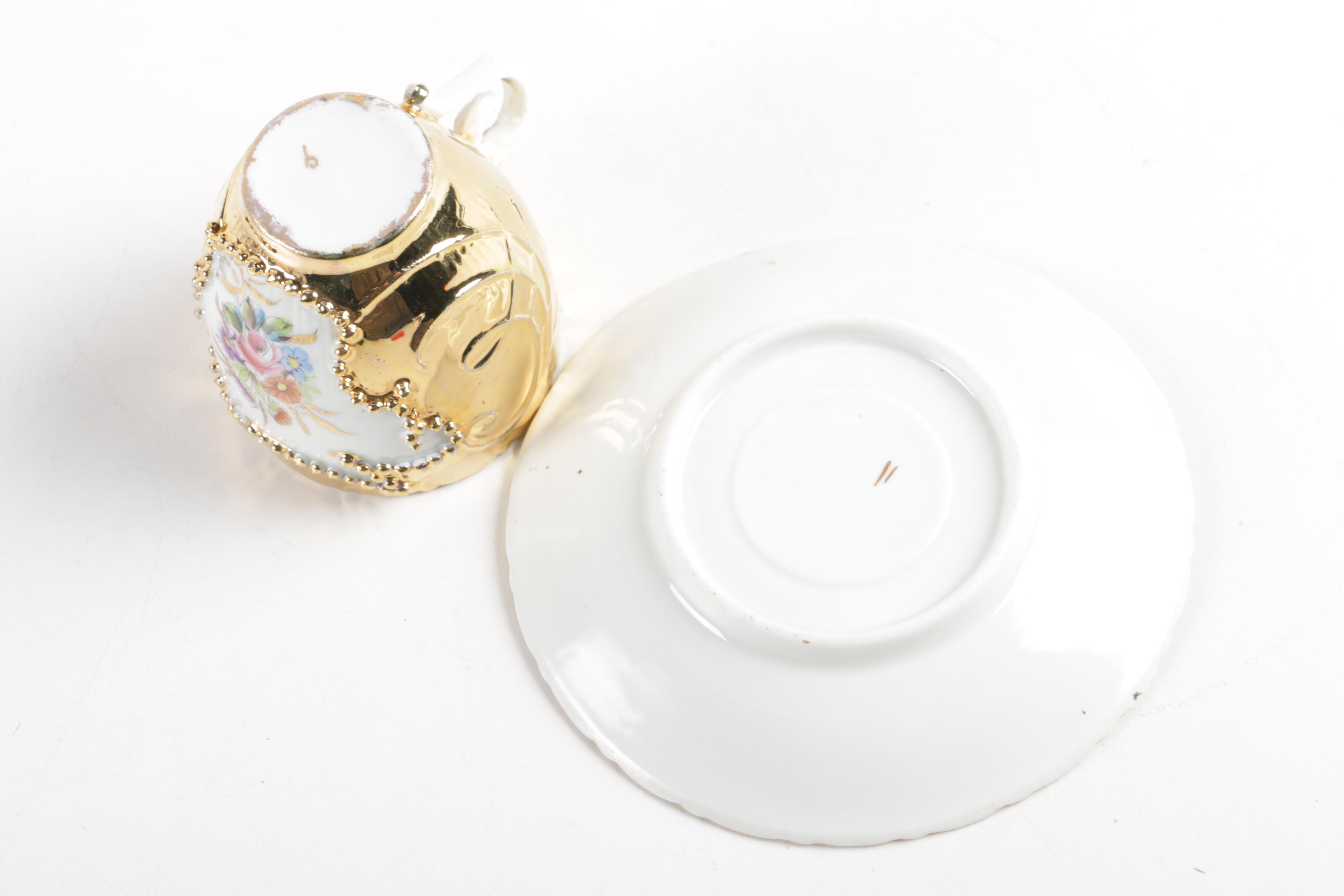 Vintage Porcelain Demitasse Cups and Saucers Including Lenox