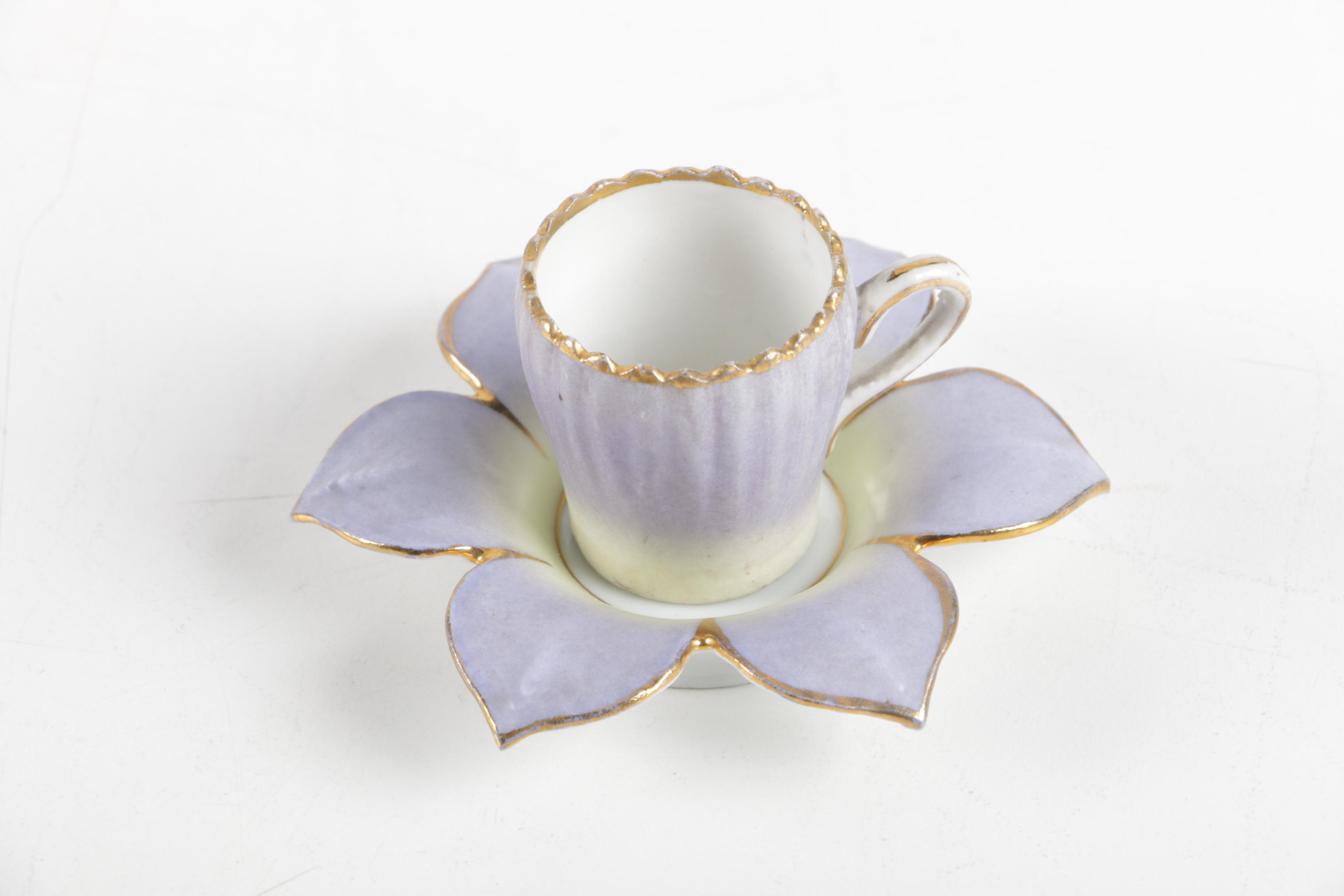 Vintage Porcelain Demitasse Cups and Saucers Including Lenox