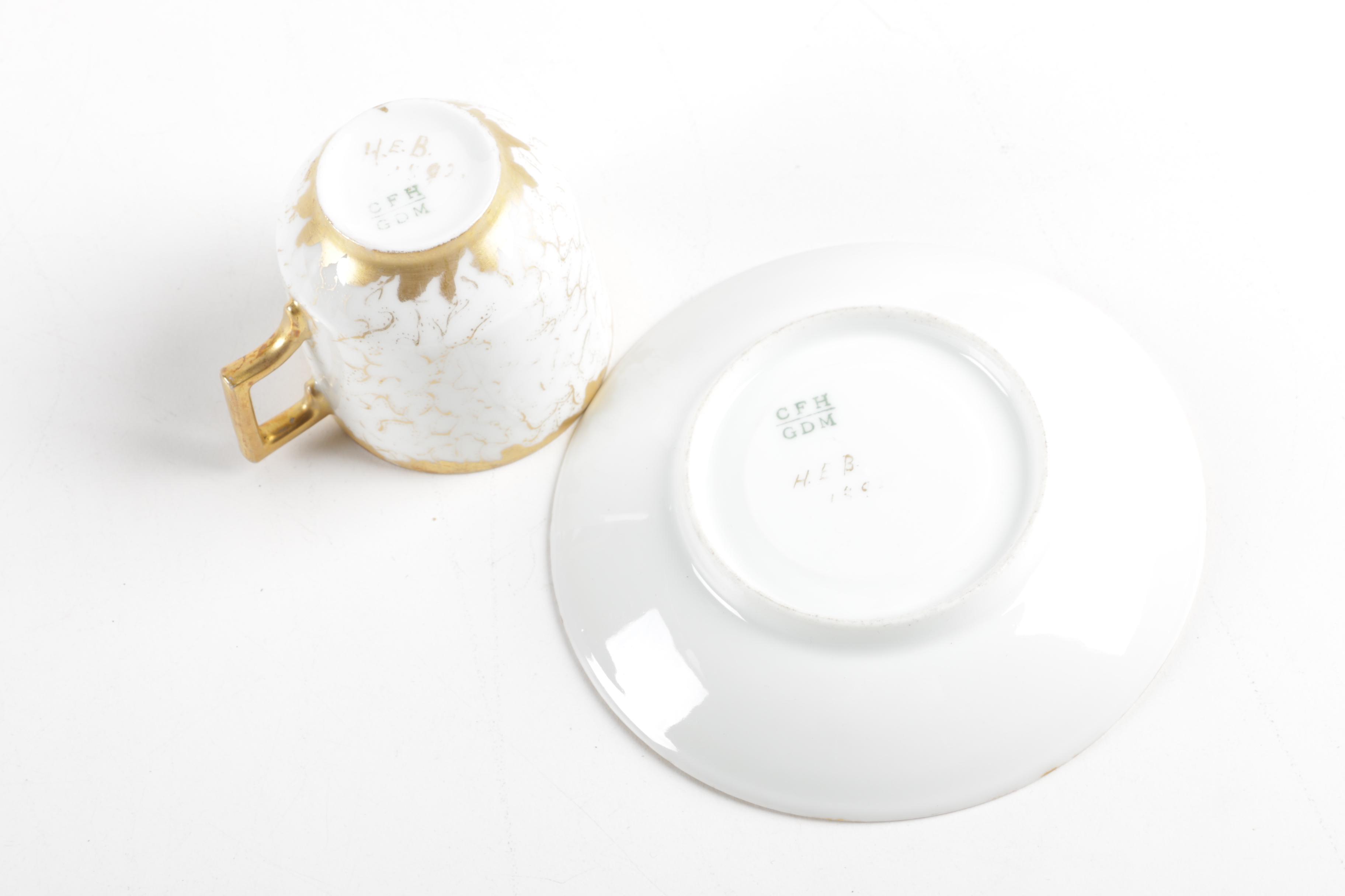 Vintage Porcelain Demitasse Cups and Saucers Including Lenox