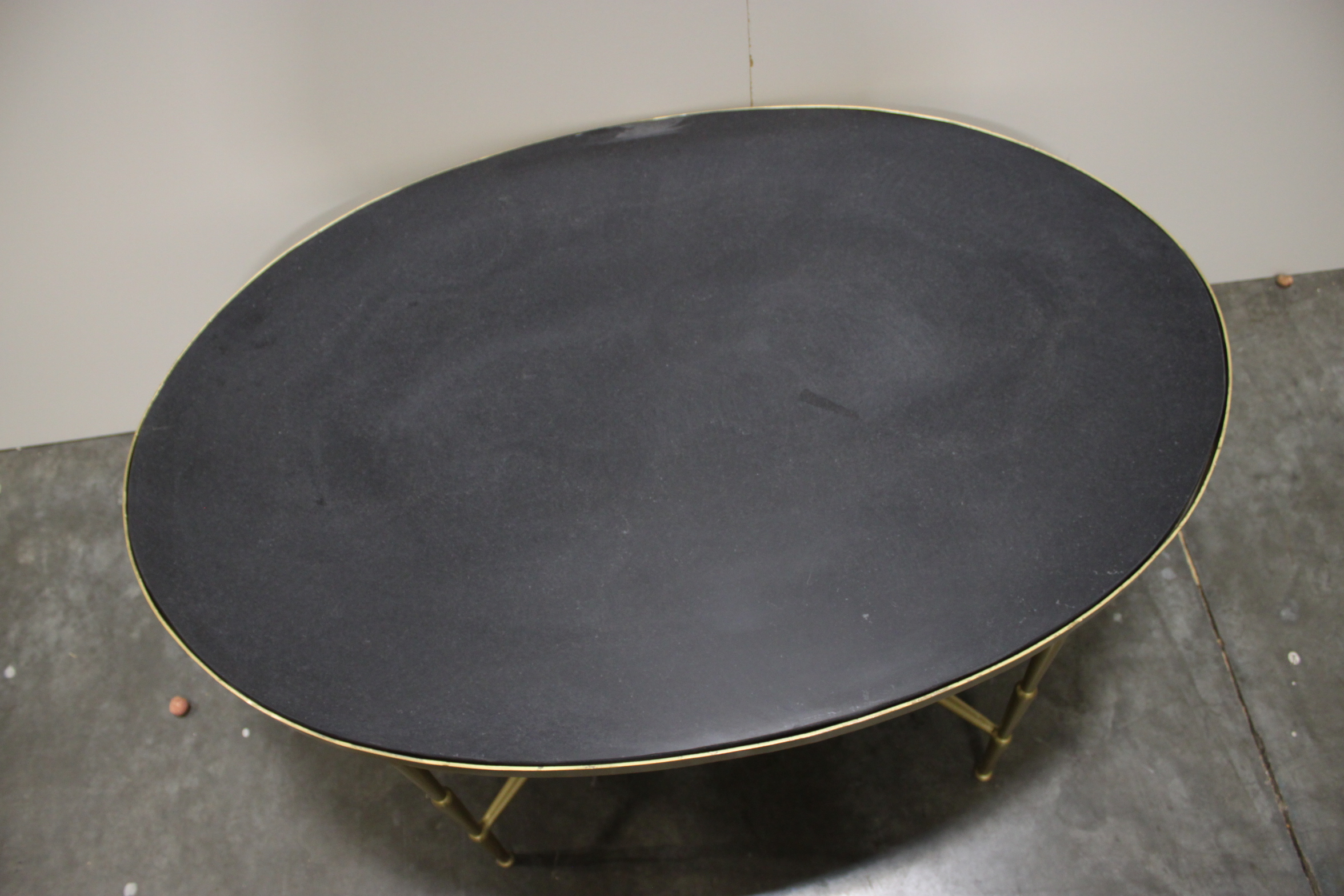 Hollywood Regency Style Stoneware Top Coffee Table