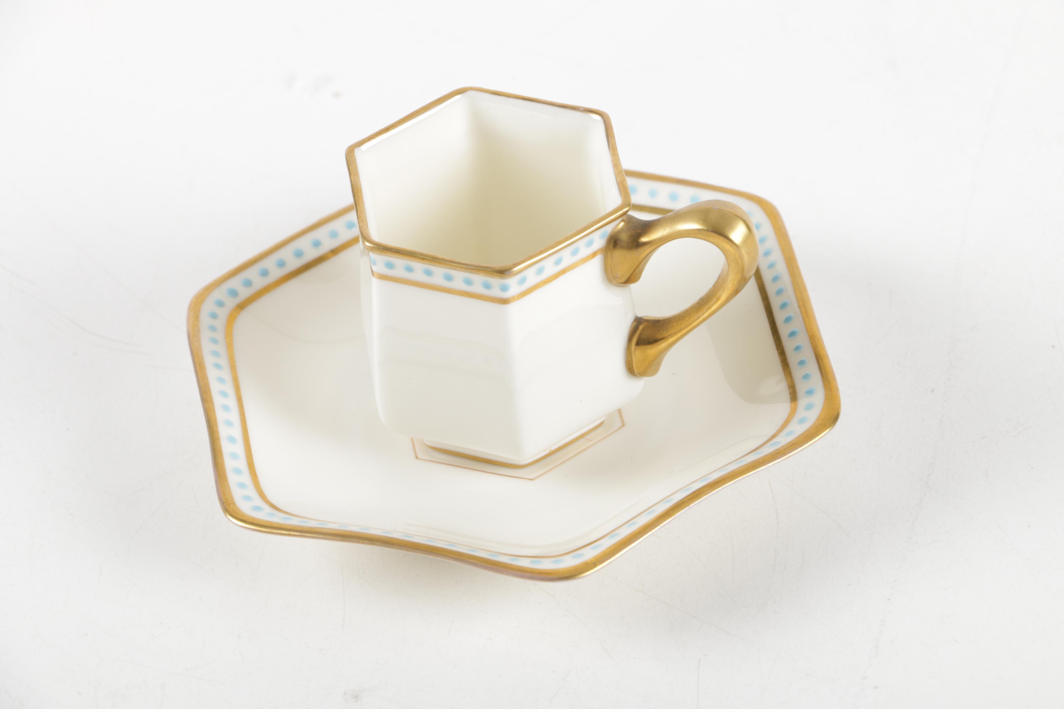 Vintage Porcelain Demitasse Cups and Saucers Including Lenox