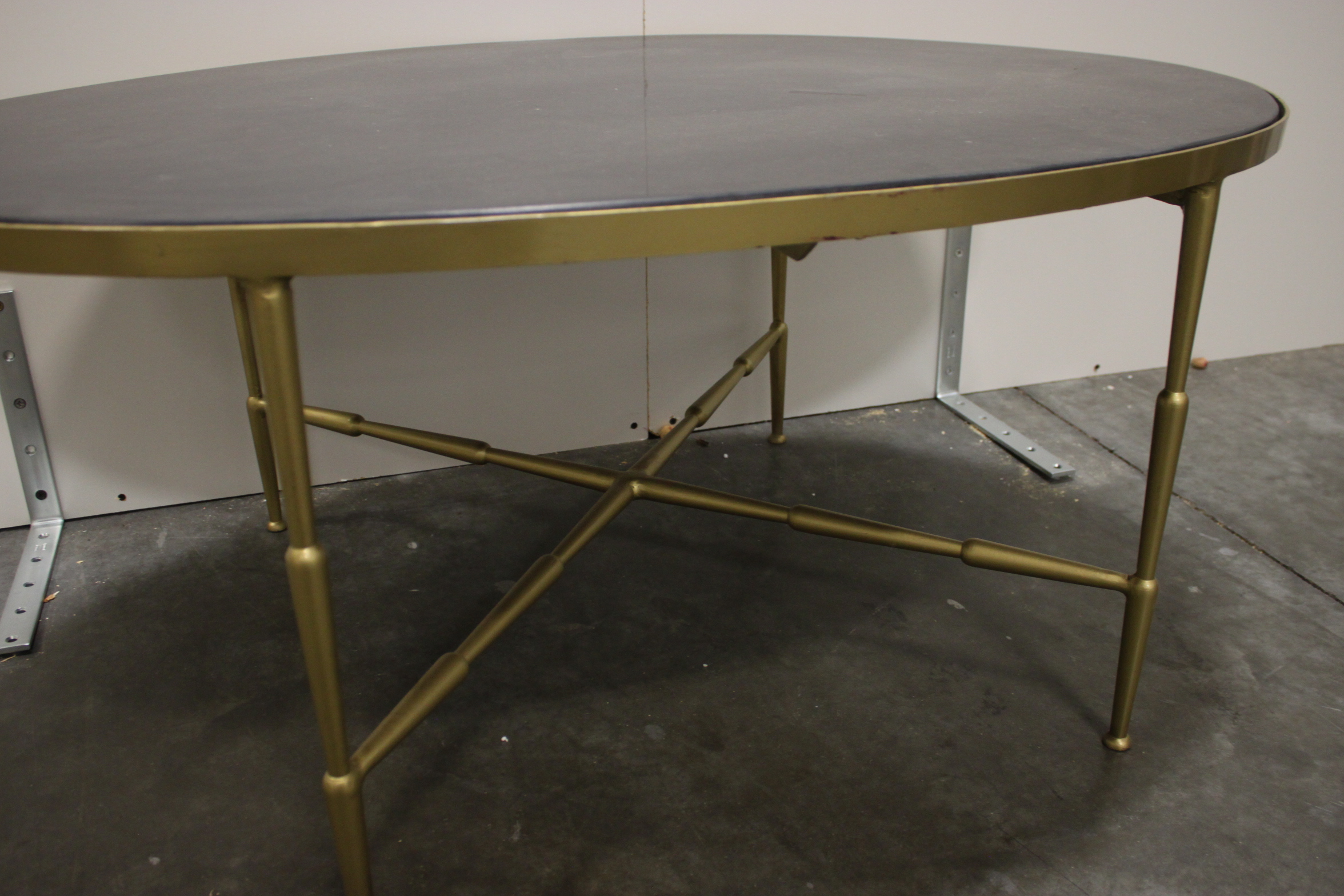 Hollywood Regency Style Stoneware Top Coffee Table