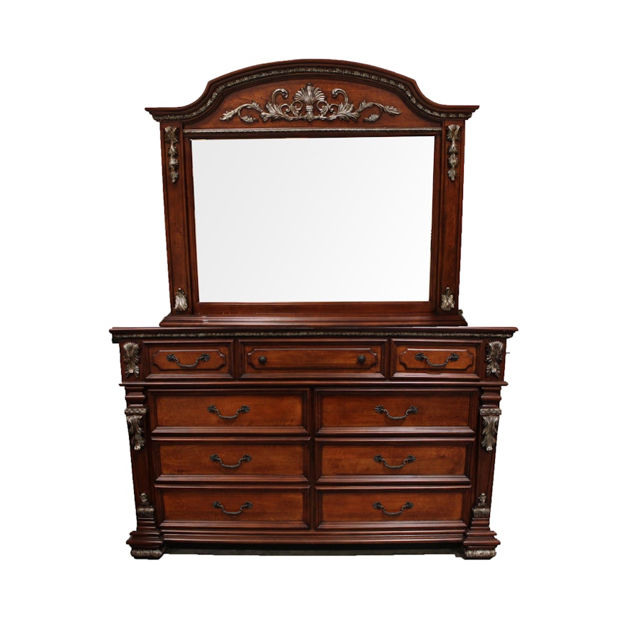 Louis XV Style Dresser with Mirror