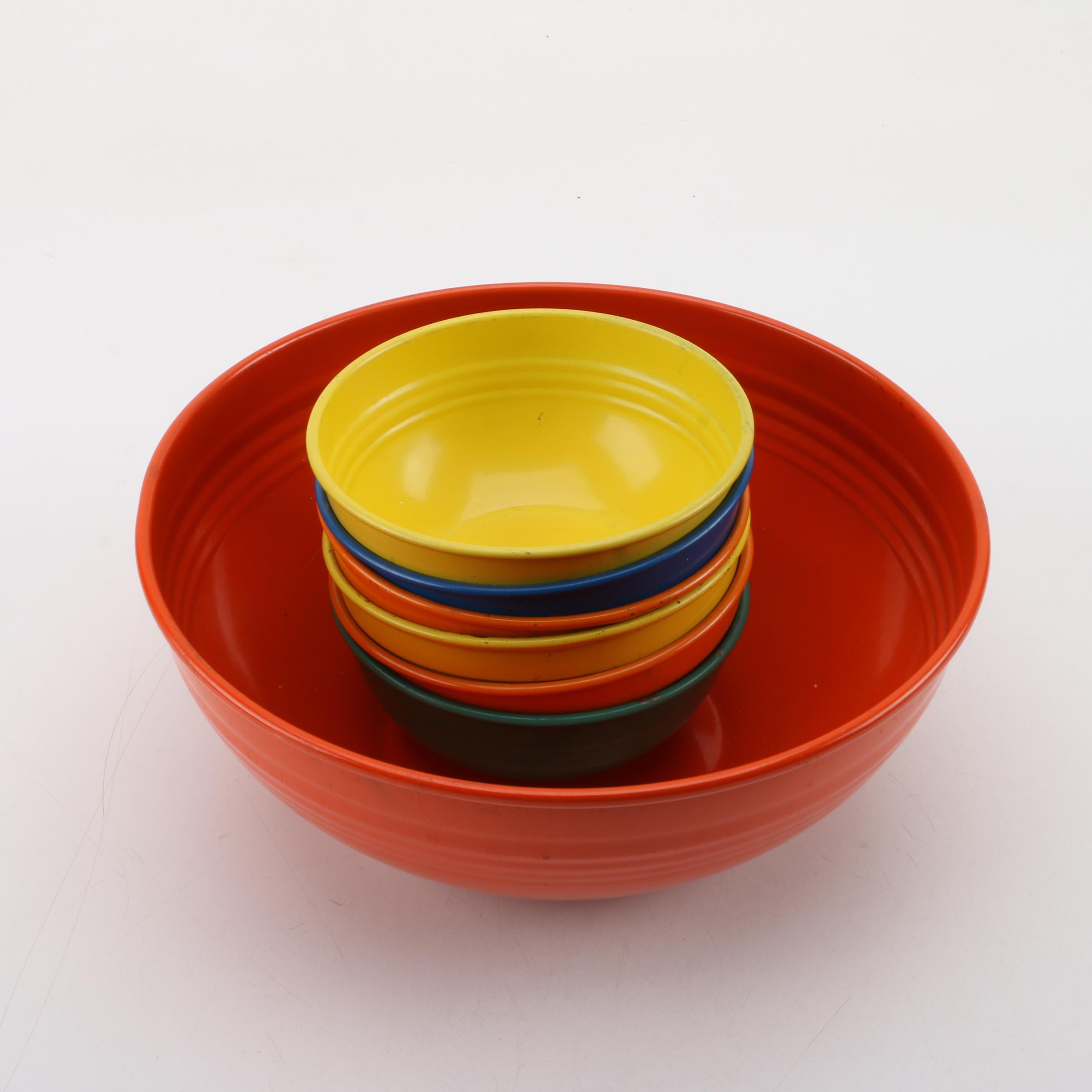 Primary Colored Enameled Metal Bowls