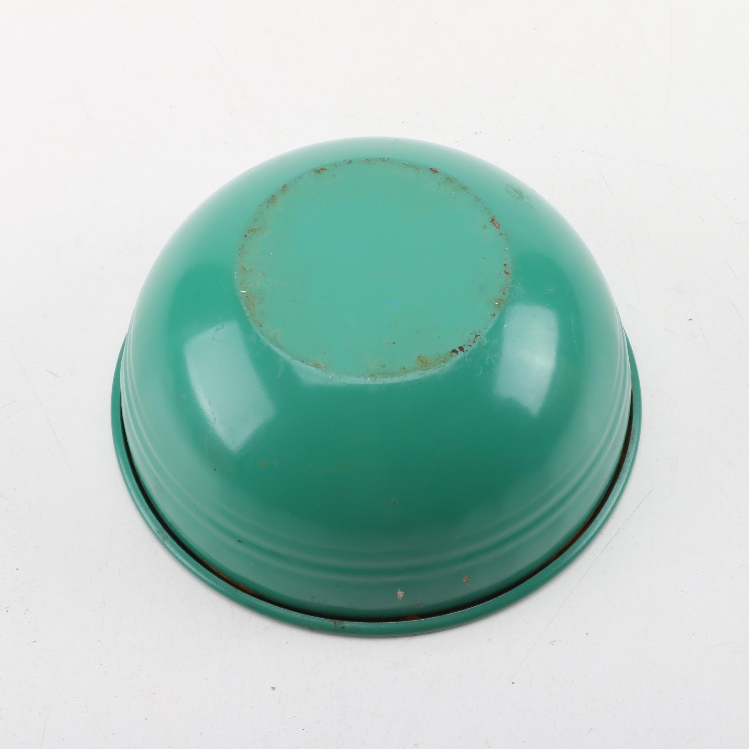 Primary Colored Enameled Metal Bowls