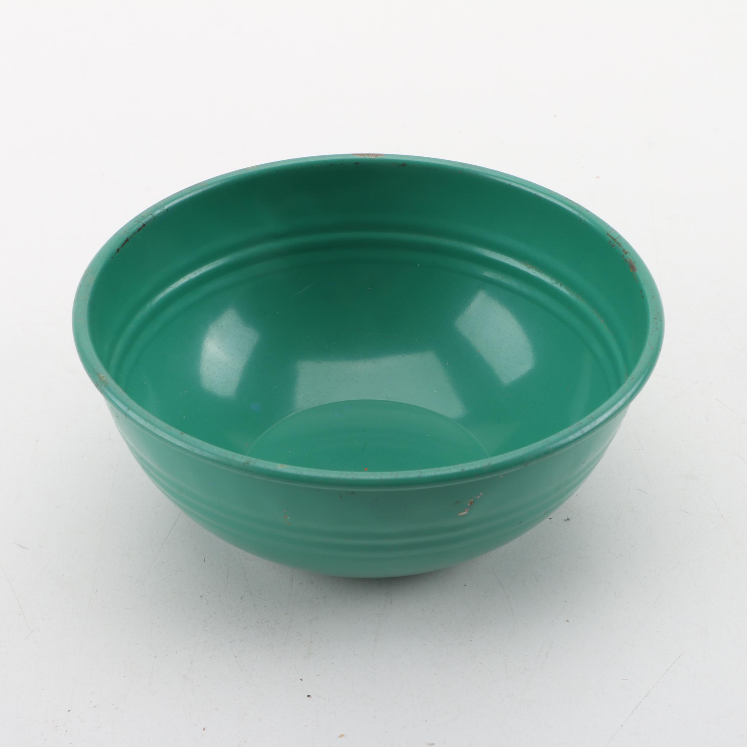 Primary Colored Enameled Metal Bowls