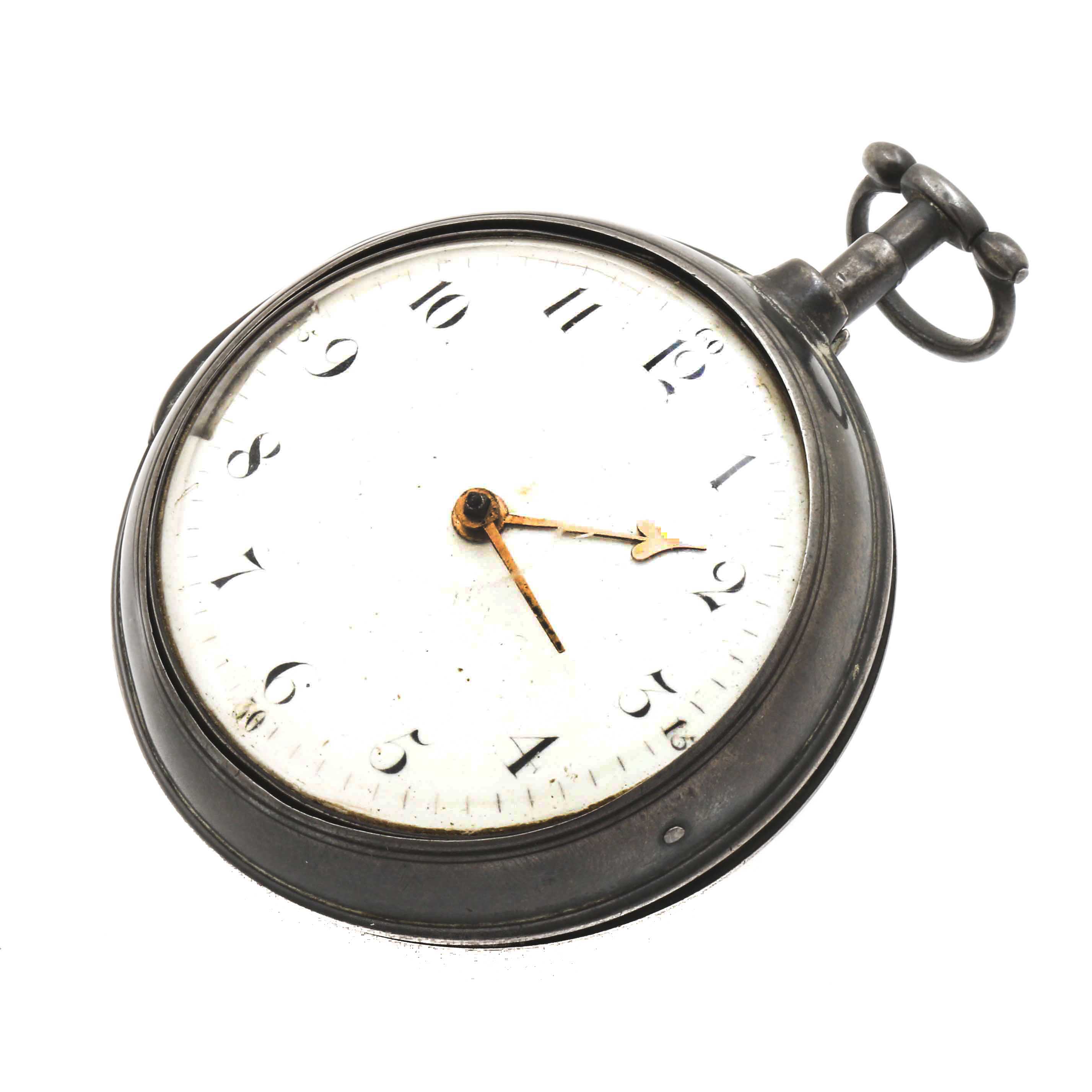 Sterling Silver Double Case Pocket Watch