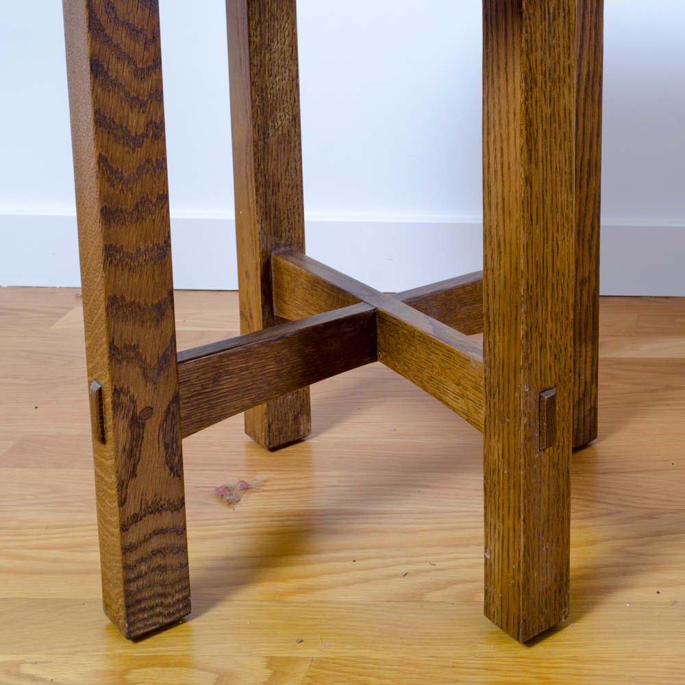 Vintage Arts and Crafts Style Oak Side Table by Stickley